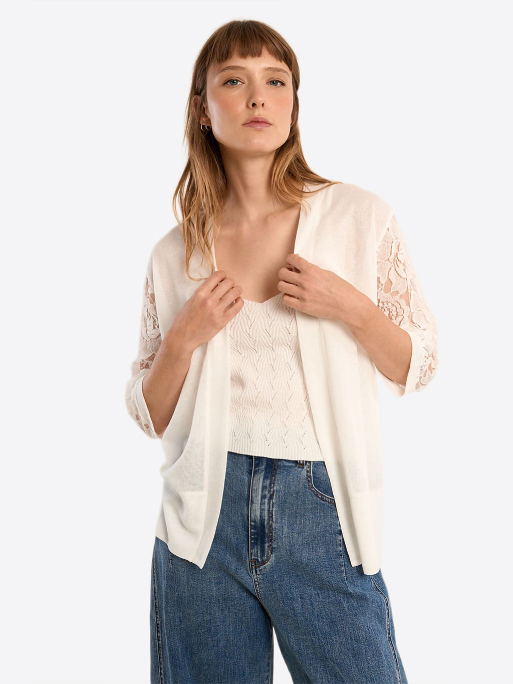 Cardigan MOLLY BRACKEN da Donna - bianco E1481EPWHT