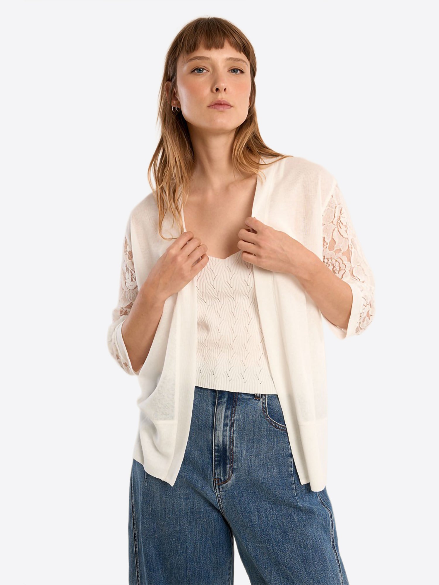 Cardigan MOLLY BRACKEN da Donna - bianco E1481EPWHT