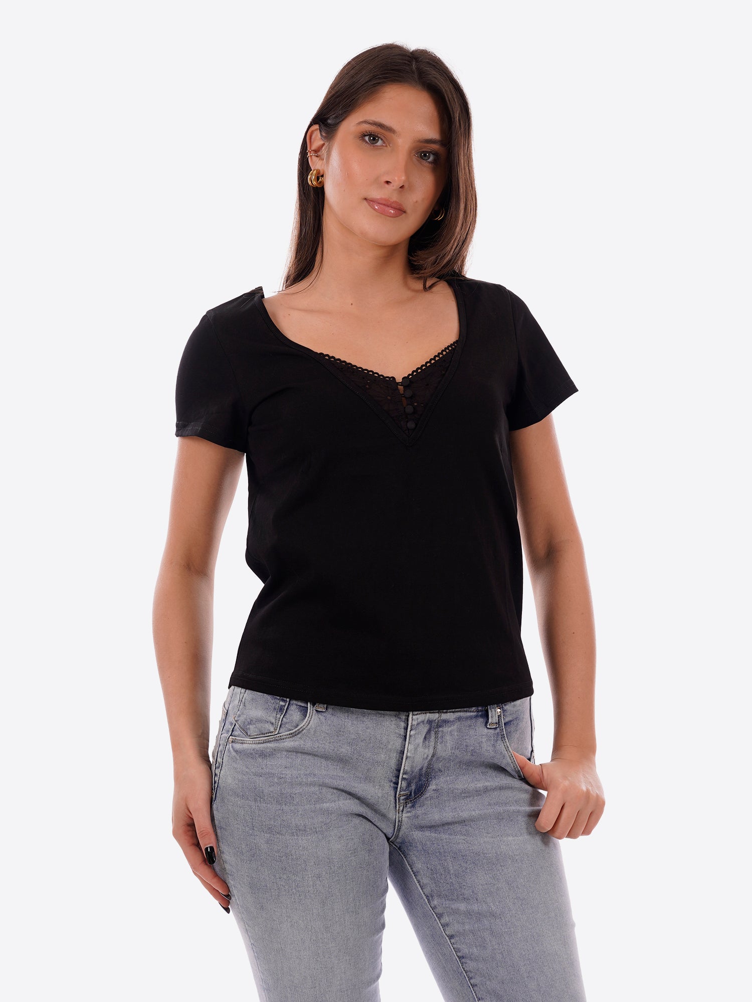 T-shirt MOLLY BRACKEN da Donna - nero E1784EEBLK