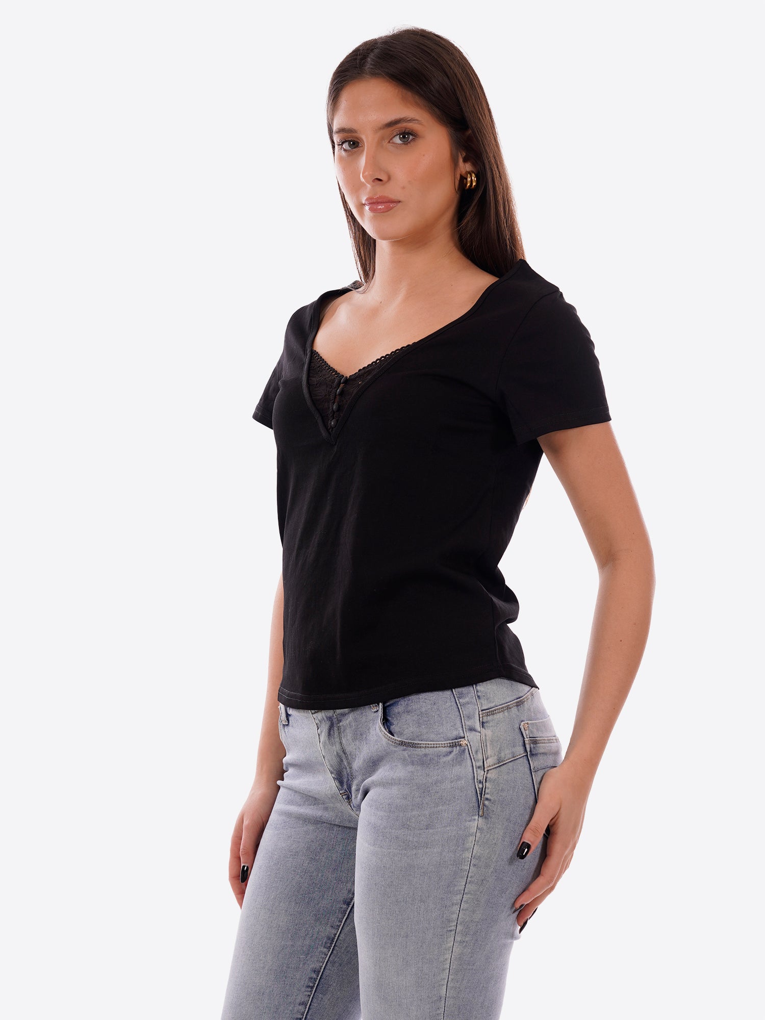 T-shirt MOLLY BRACKEN da Donna - nero E1784EEBLK