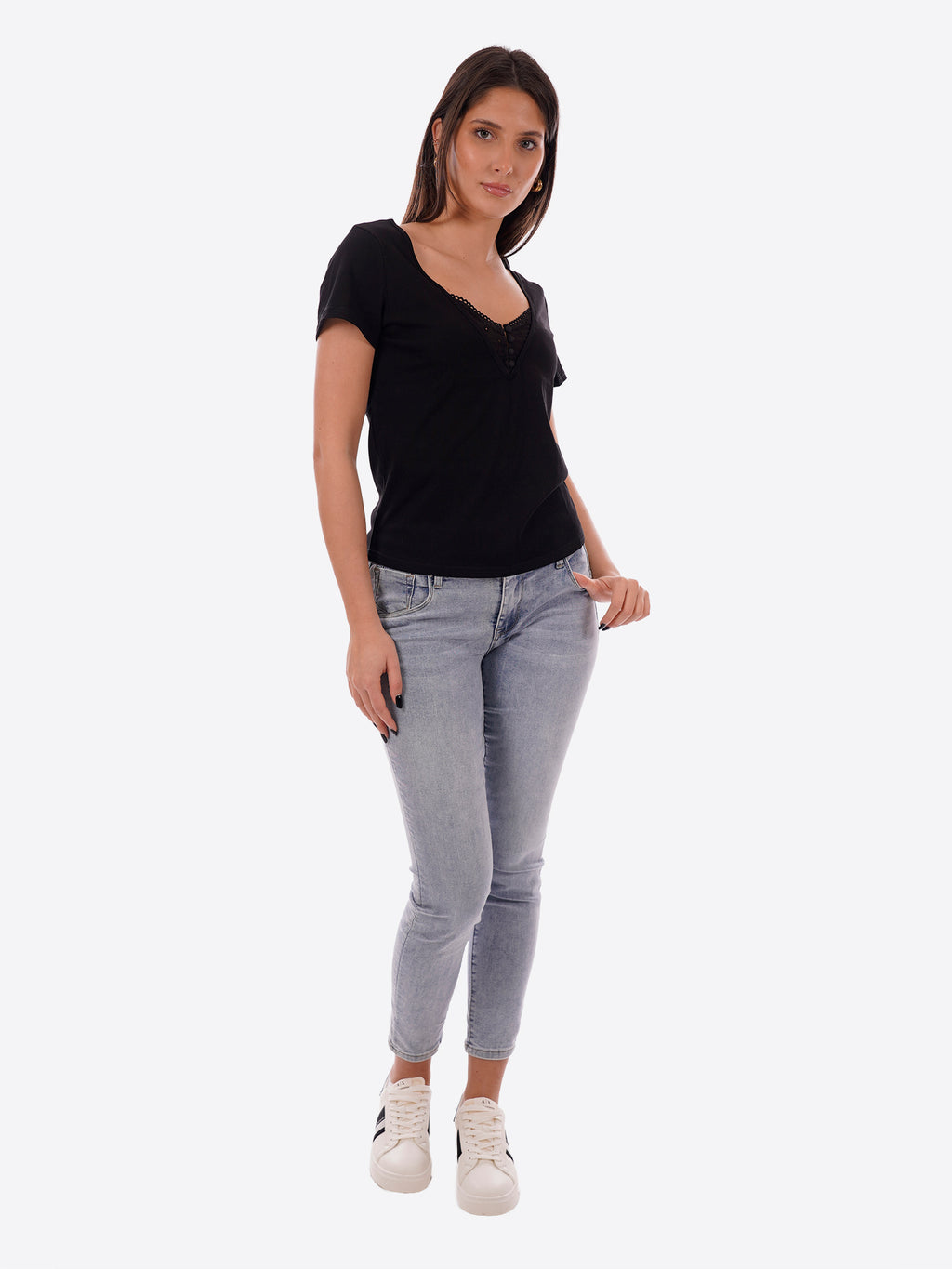 T-shirt MOLLY BRACKEN da Donna - nero E1784EEBLK