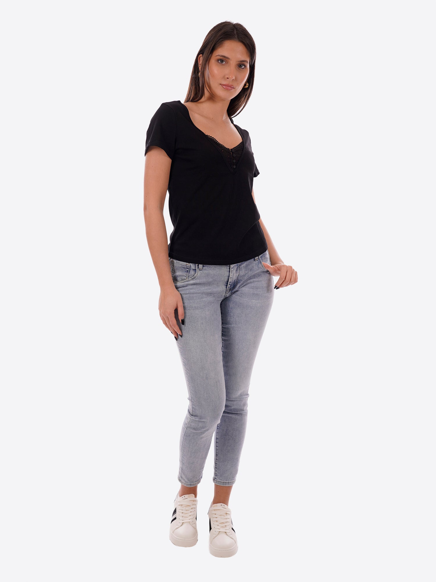 T-shirt MOLLY BRACKEN da Donna - nero E1784EEBLK