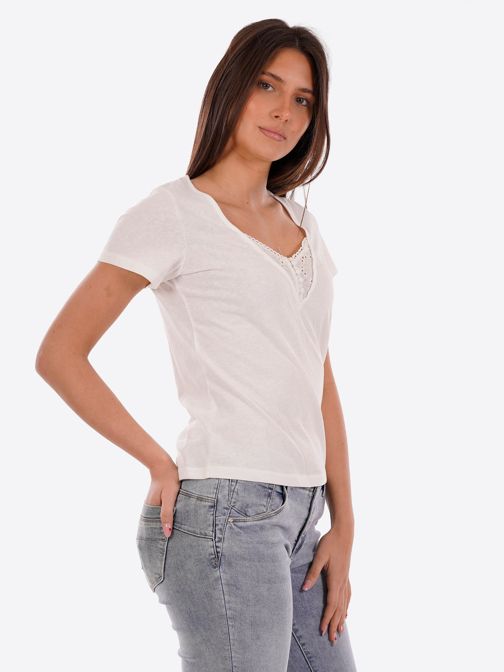 T-shirt MOLLY BRACKEN da Donna - bianco E1784EEWHT