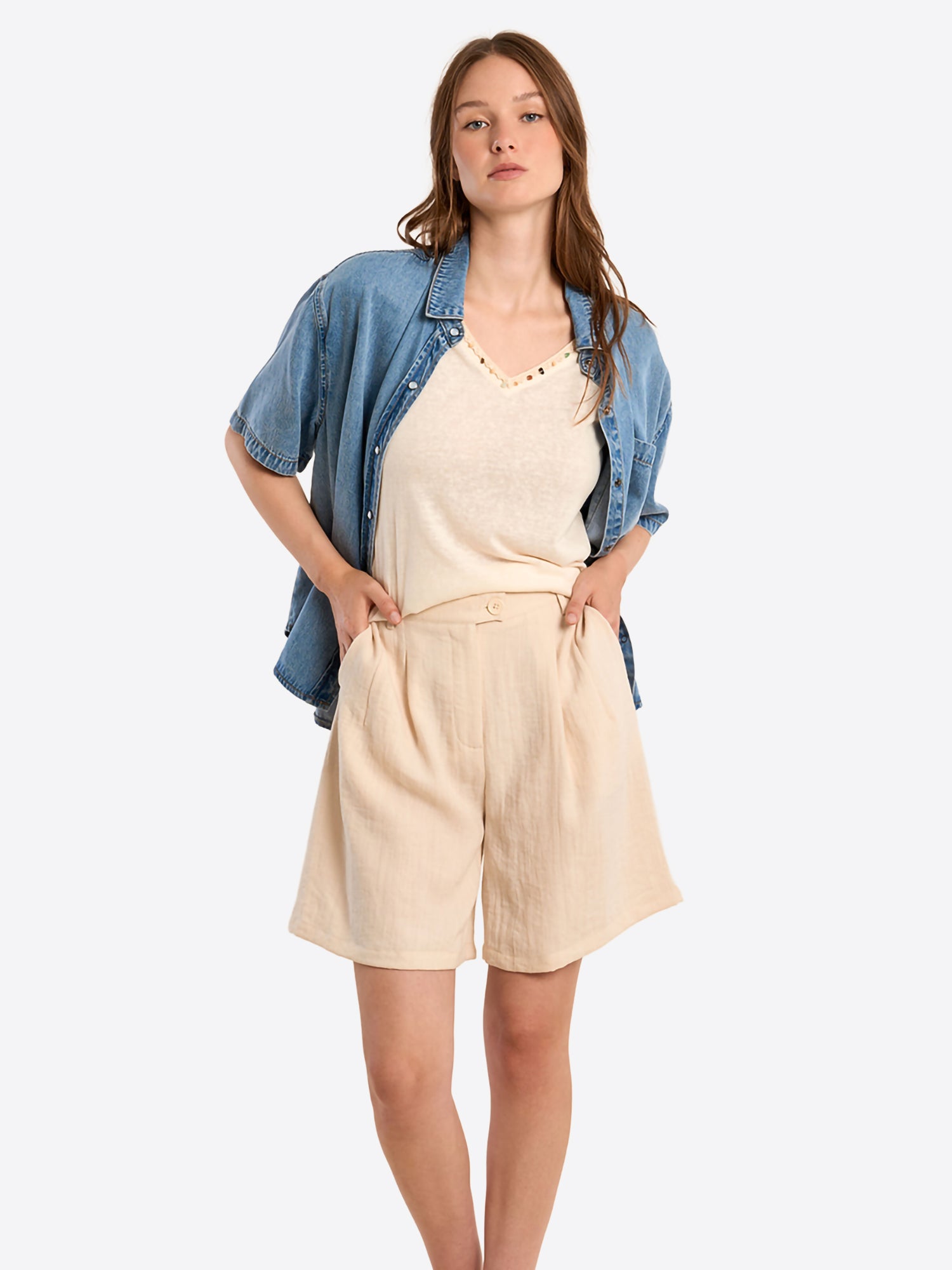 Bermuda MOLLY BRACKEN da Donna - bianco T2249EPLINO