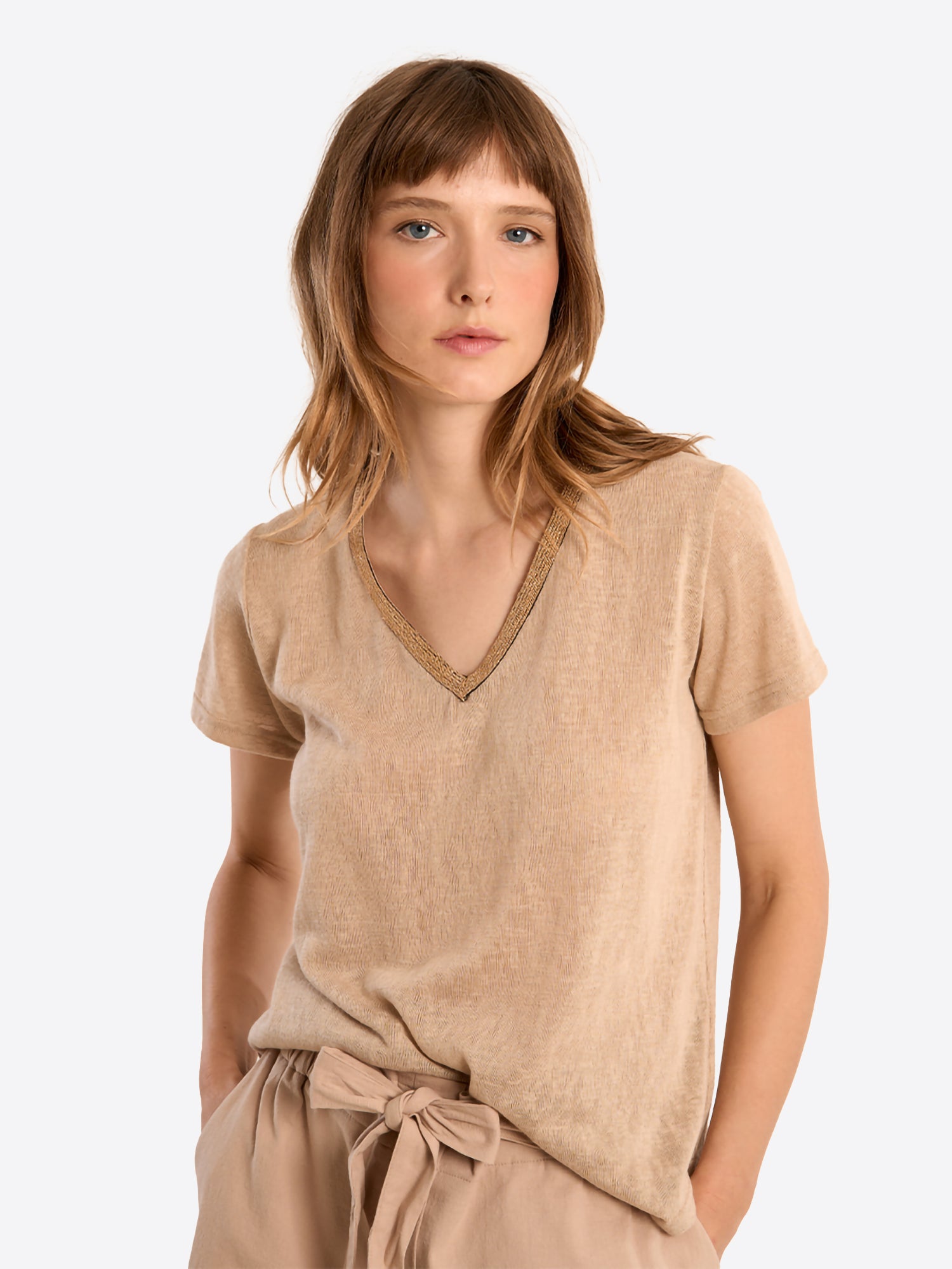 T-shirt MOLLY BRACKEN da Donna - beige T427EPBEIGE
