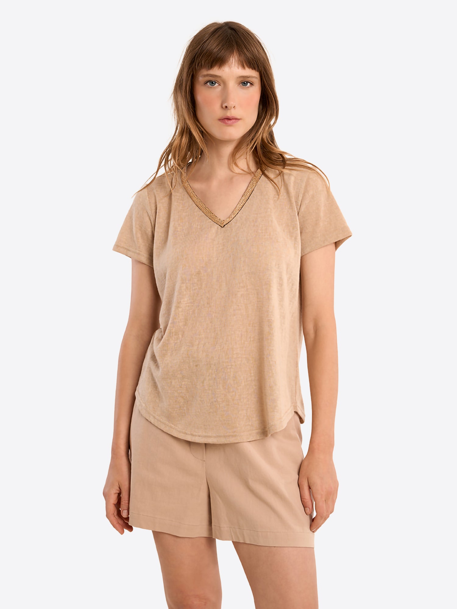 T-shirt MOLLY BRACKEN da Donna - beige T427EPBEIGE