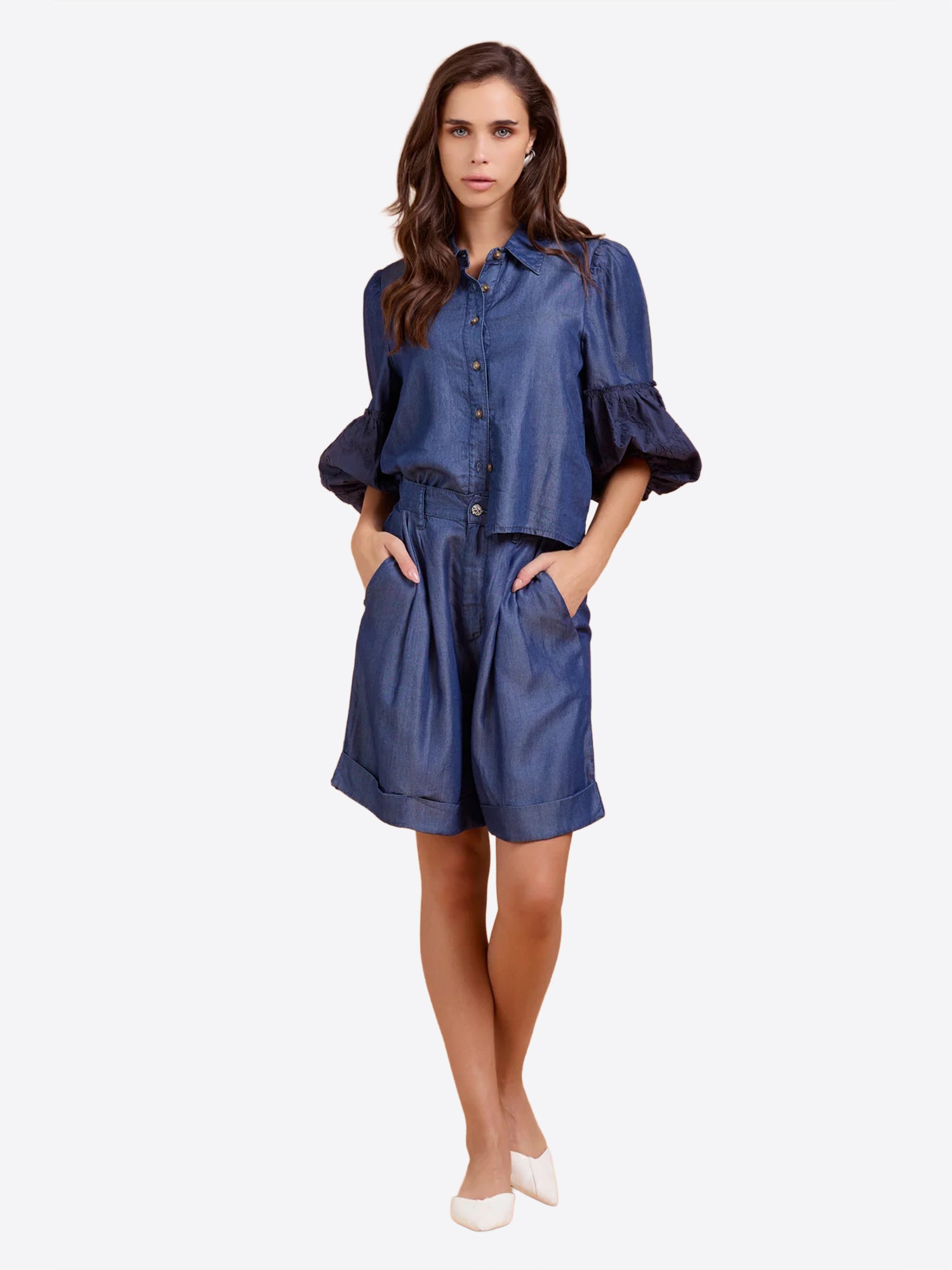 Bermuda TAKE TWO da Donna - blu DK02137BLU
