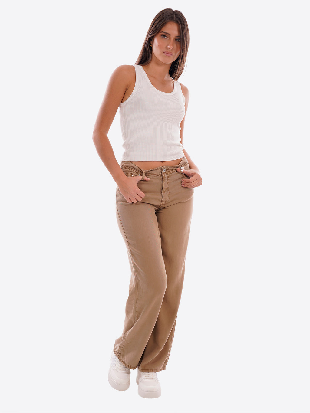 Pantalone TAKE TWO da Donna - marrone DK02215MOKA