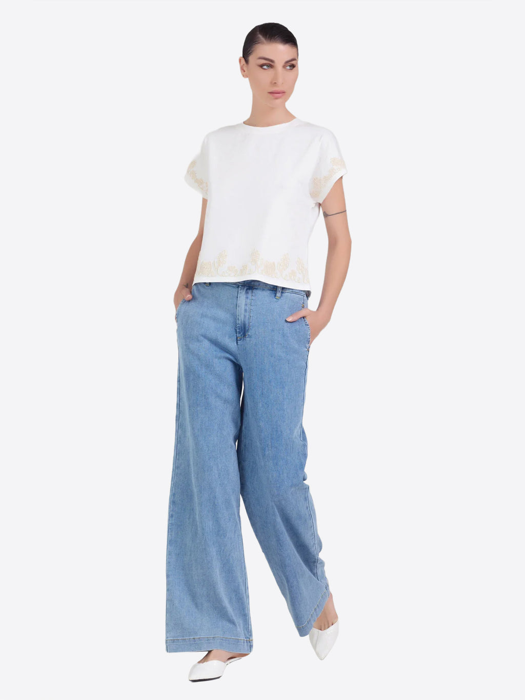 T-shirt TAKE TWO da Donna - bianco DKE02733WHT