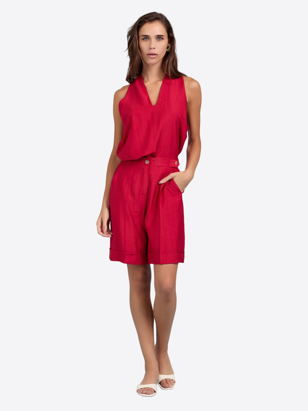 Bermuda TAKE TWO da Donna - rosso DK03016ROSSO
