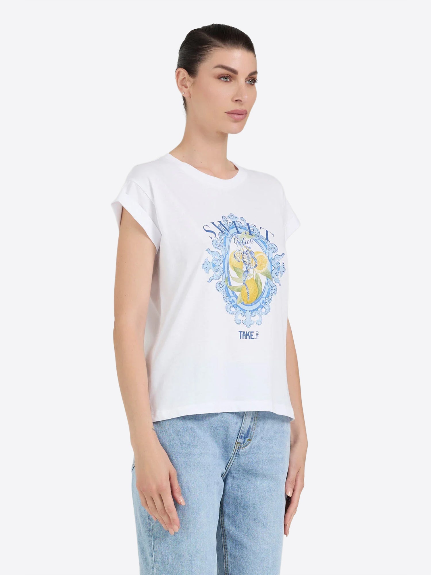 T-shirt TAKE TWO da Donna - bianco DK03710WHT
