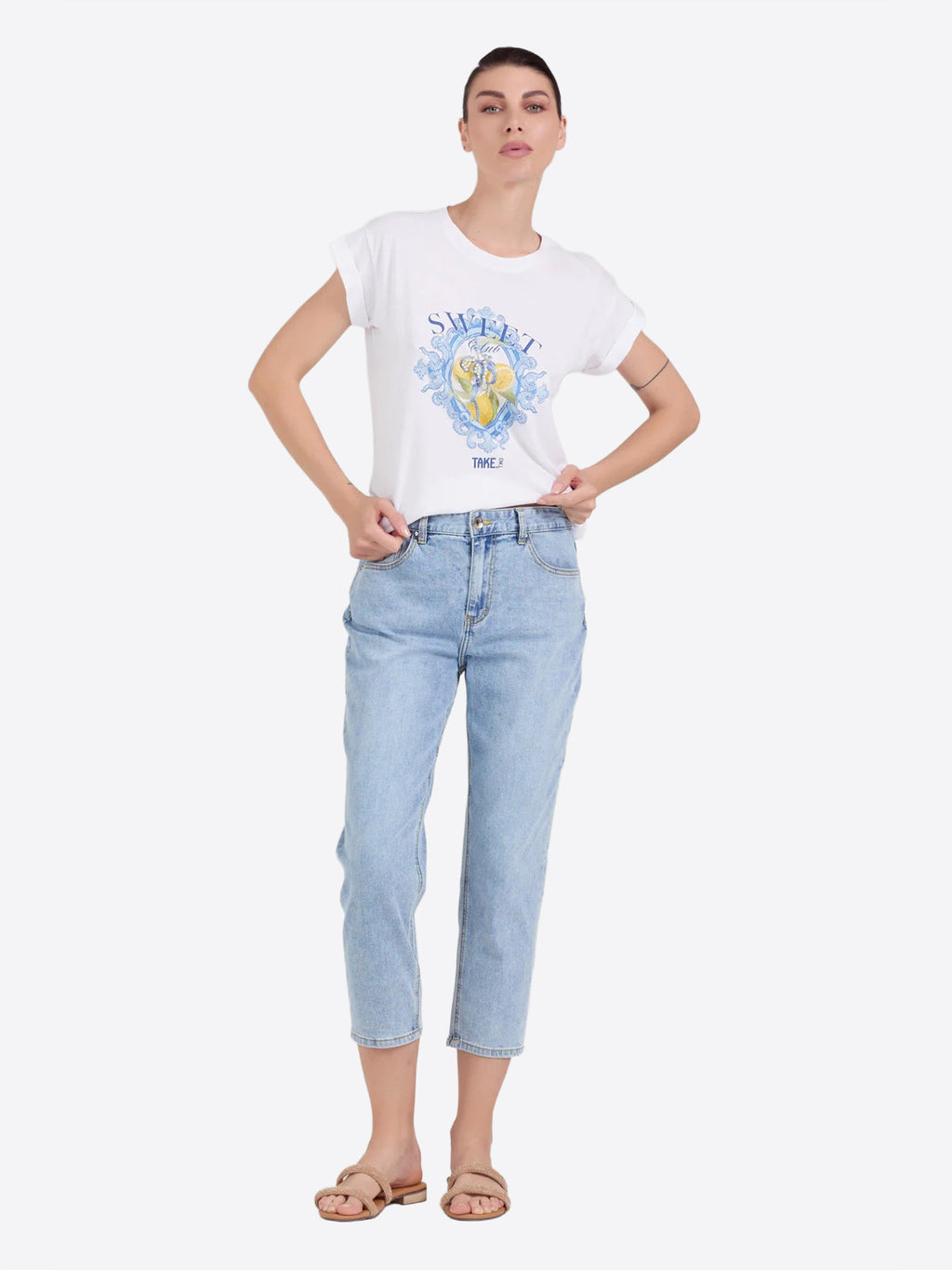 T-shirt TAKE TWO da Donna - bianco DK03710WHT