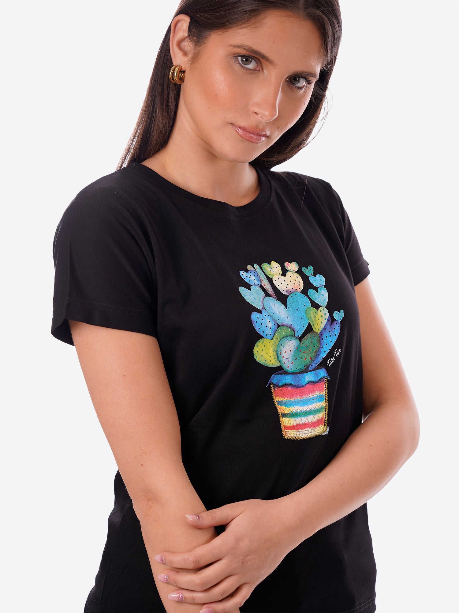 T-shirt TAKE TWO da Donna - nero DK03904BLK