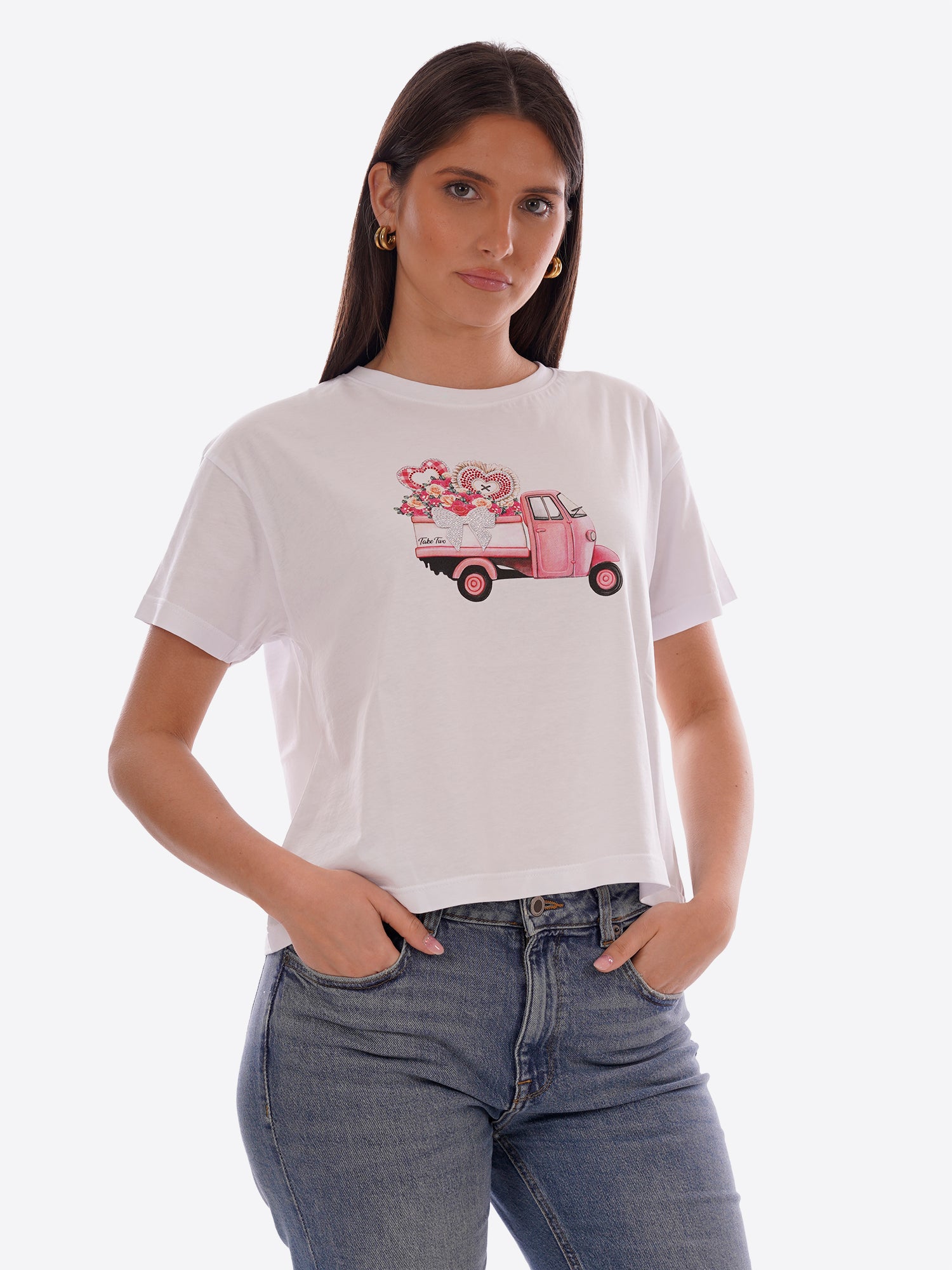 T-shirt TAKE TWO da Donna - bianco DK03905WHT