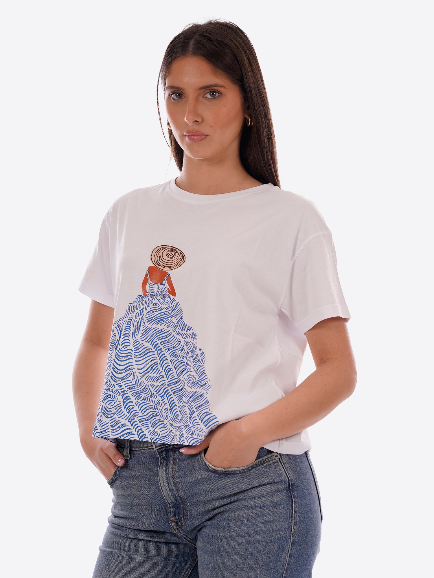T-shirt TAKE TWO da Donna - bianco DK03909WHT