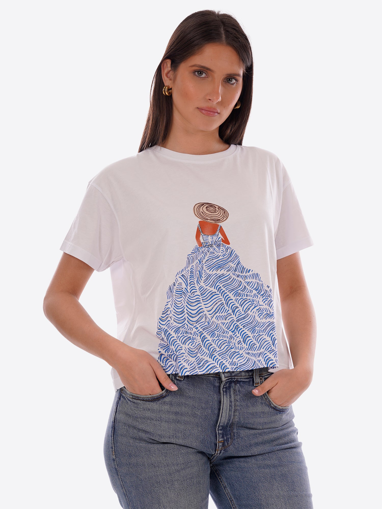 T-shirt TAKE TWO da Donna - bianco DK03909WHT
