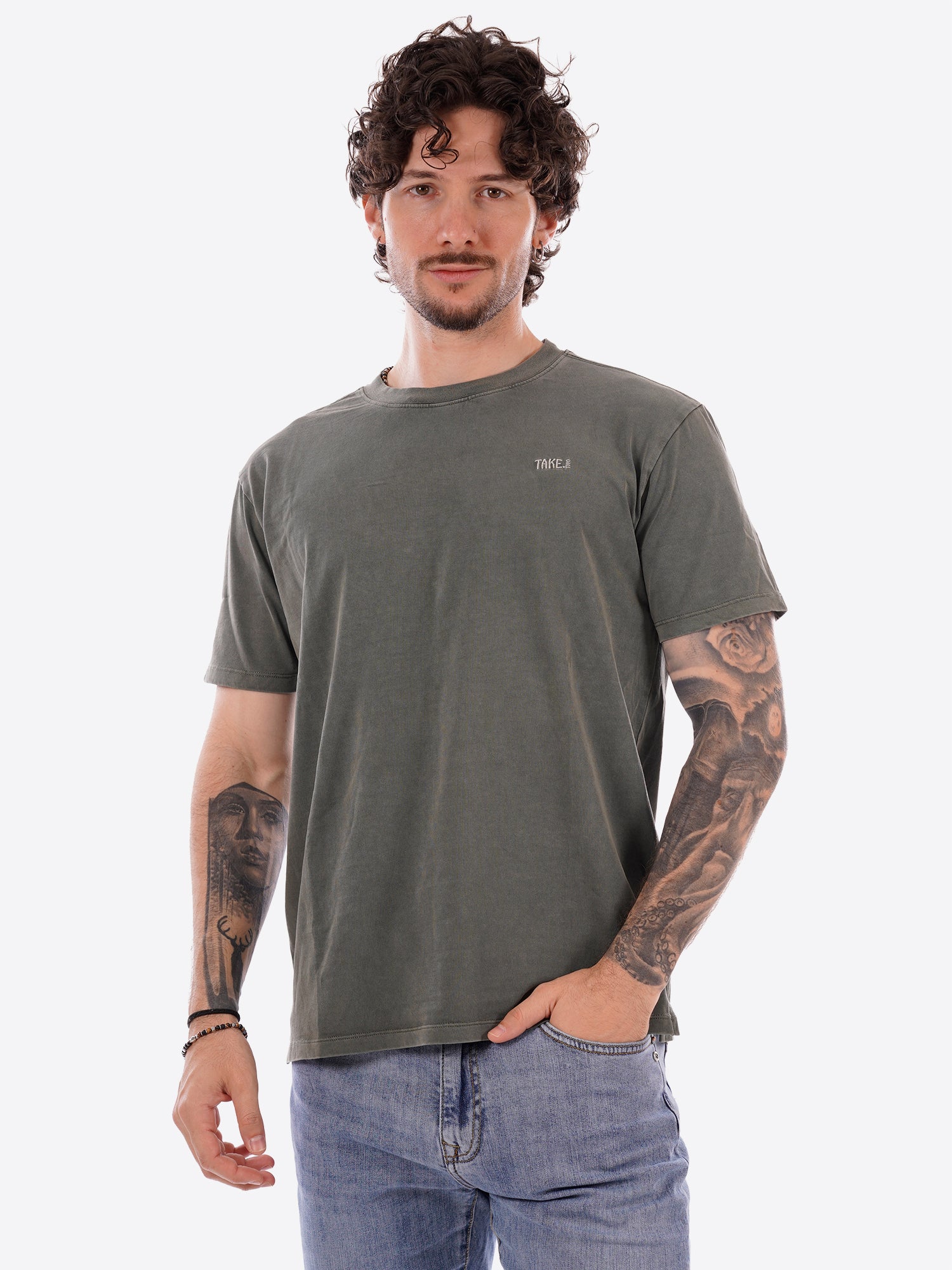 T-shirt TAKE TWO da Uomo - verde UKO5608MILITARE