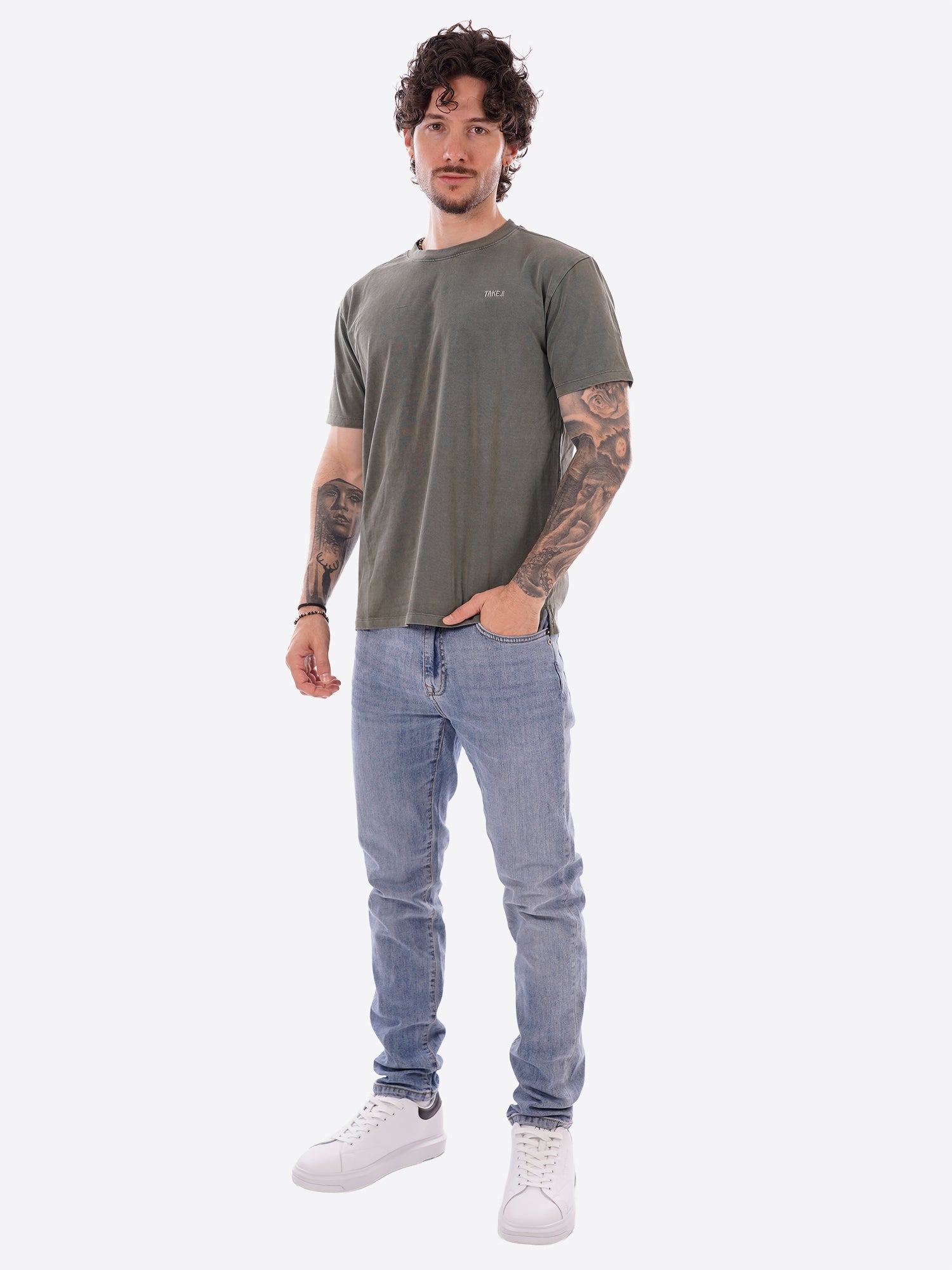 T-shirt TAKE TWO da Uomo - verde UKO5608MILITARE