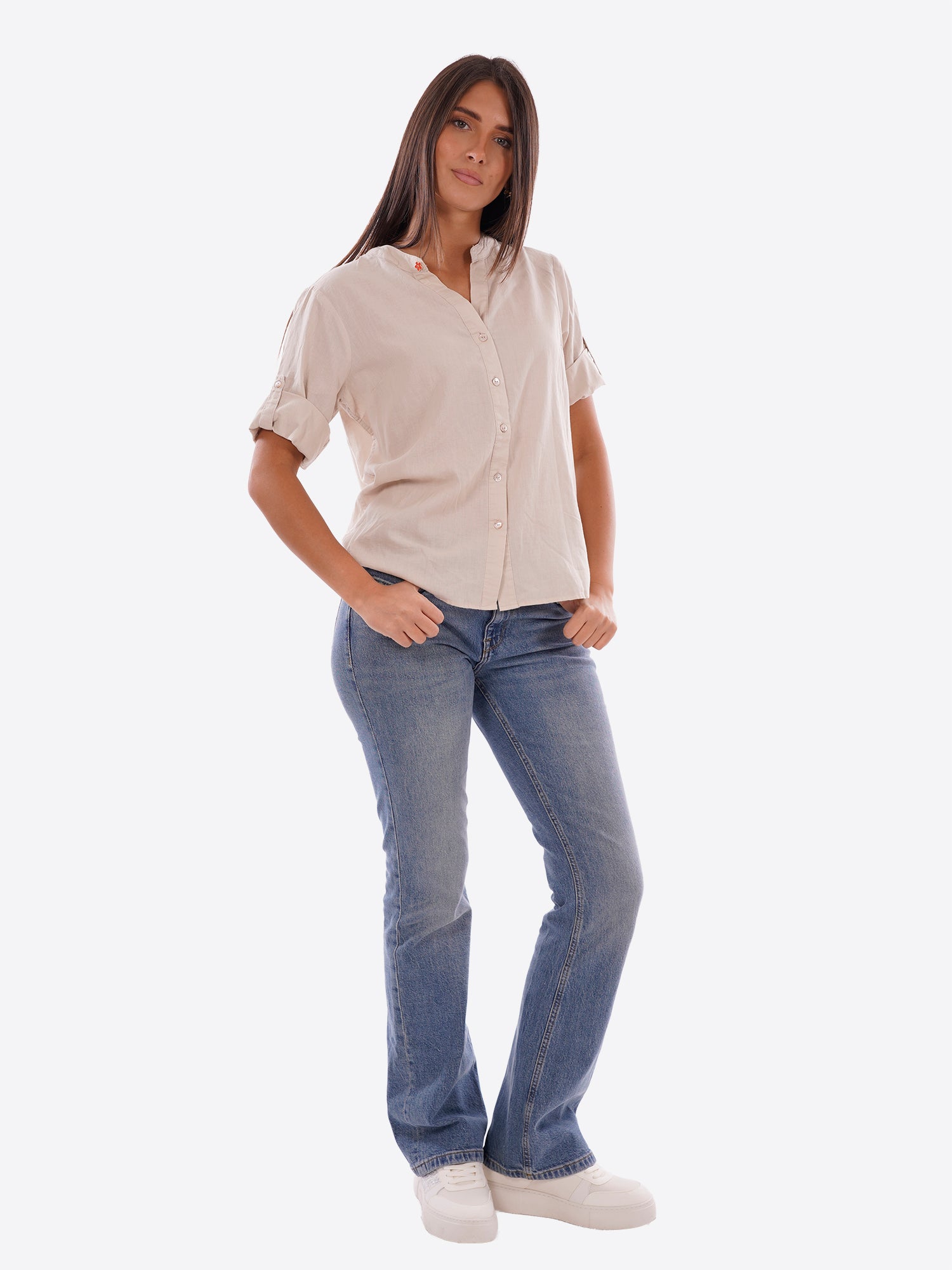 Camicia YES-ZEE da Donna - beige C231YZ00245