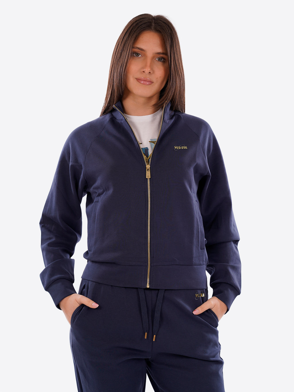 Felpa YES-ZEE da Donna - blu F419SB00713