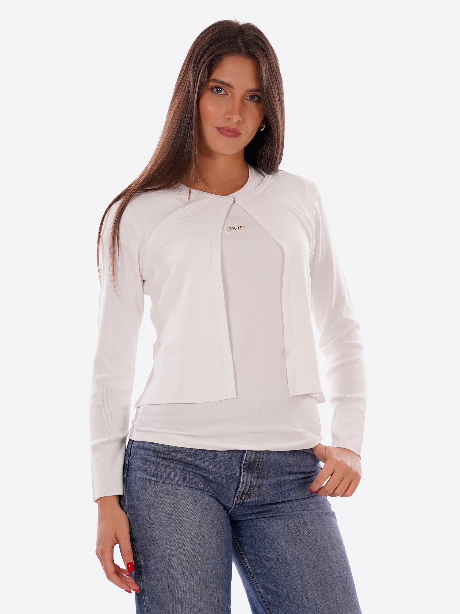 Cardigan YES-ZEE da Donna - bianco M416LG00107