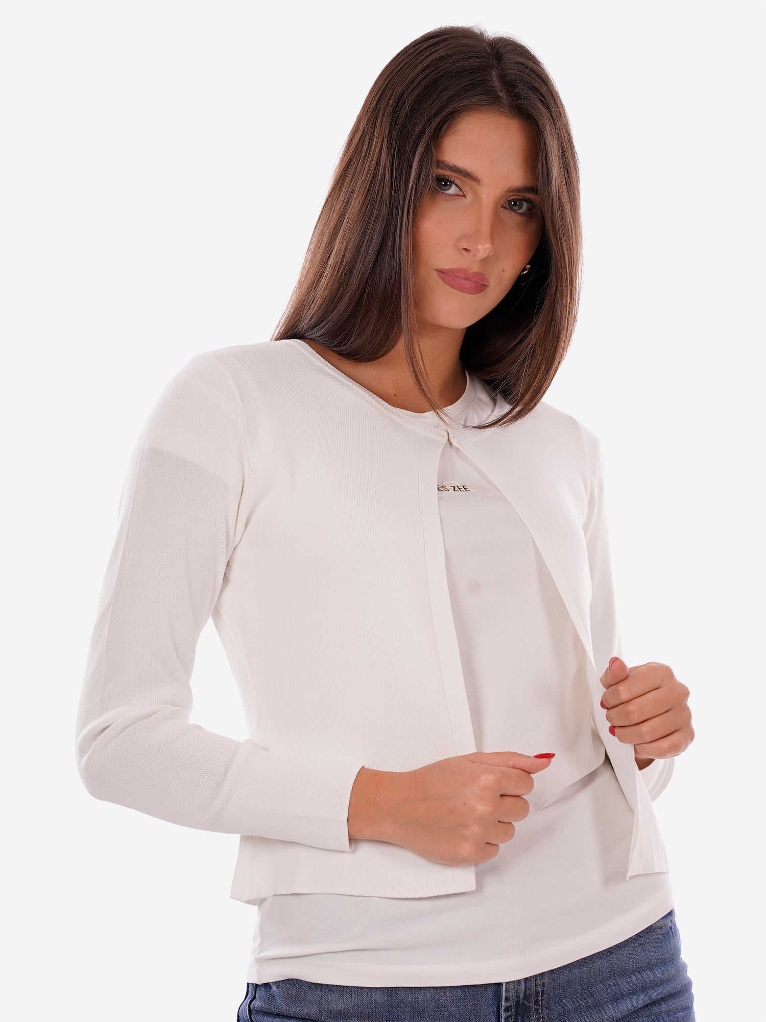 Cardigan YES-ZEE da Donna - bianco M416LG00107
