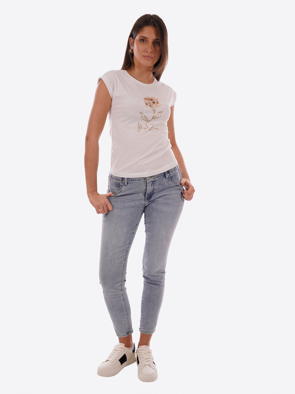 T-shirt YES-ZEE da Donna - bianco T212S1002203
