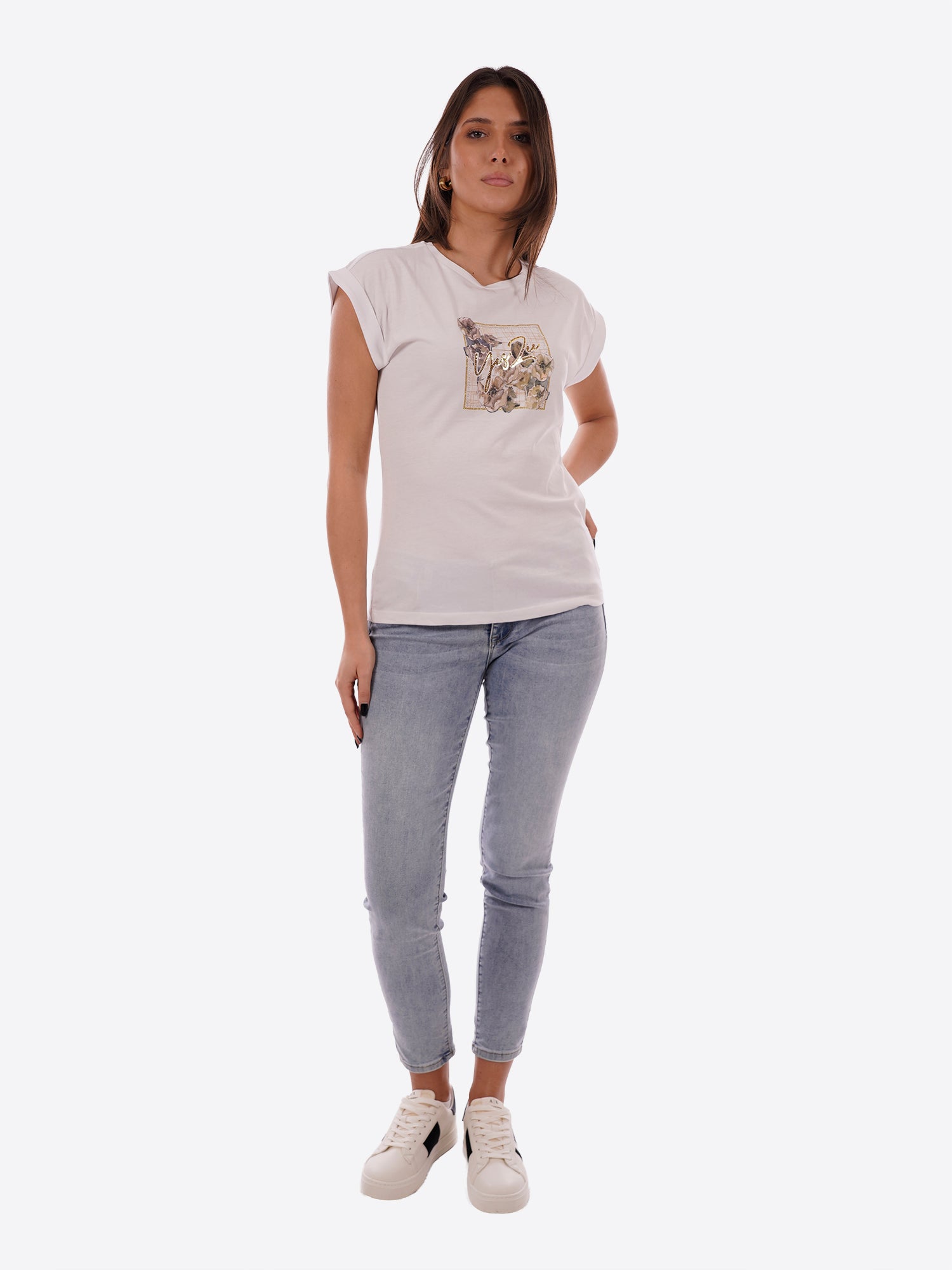 T-shirt YES-ZEE da Donna - bianco T215SG00127