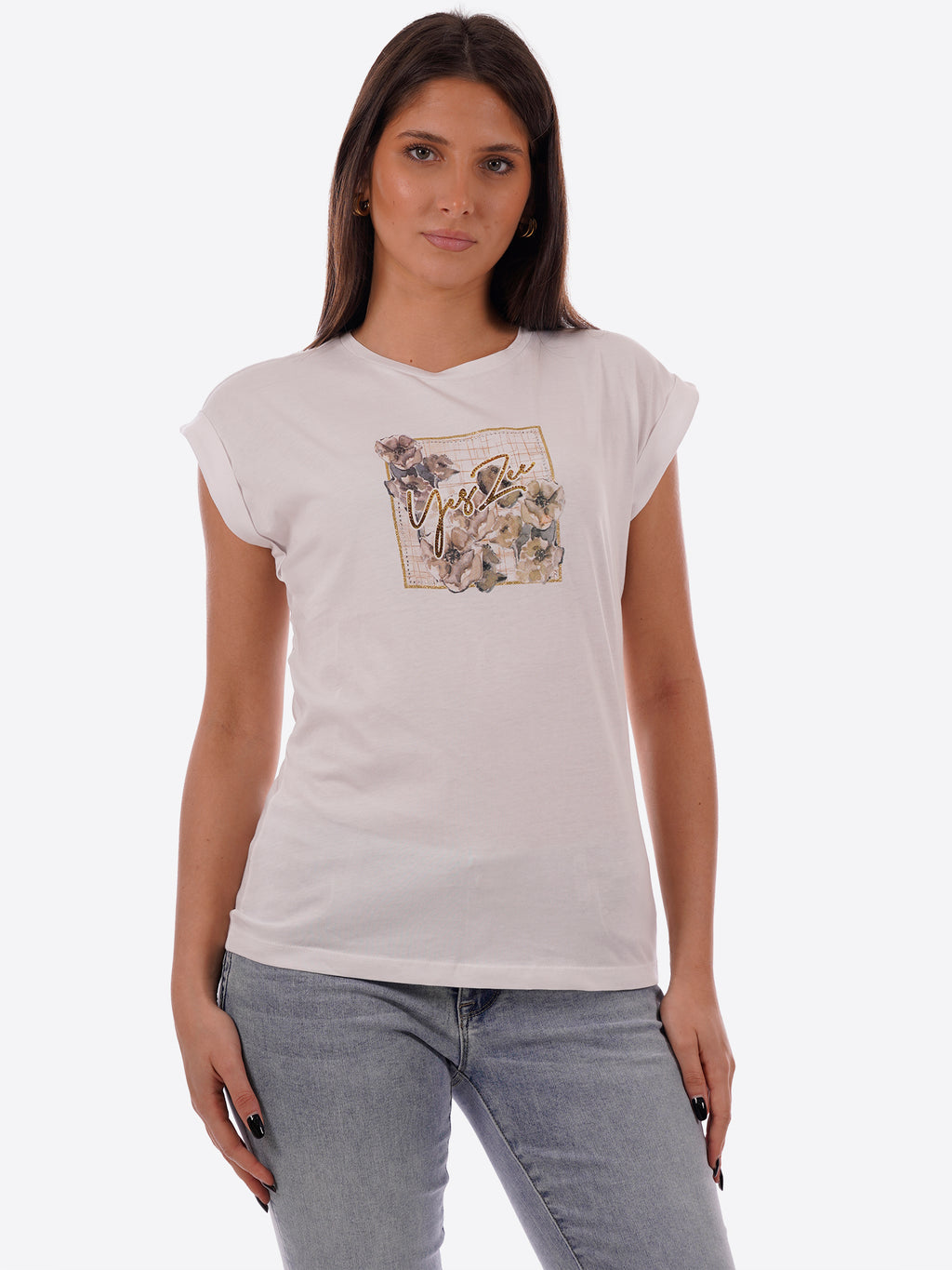 T-shirt YES-ZEE da Donna - bianco T215SG00127