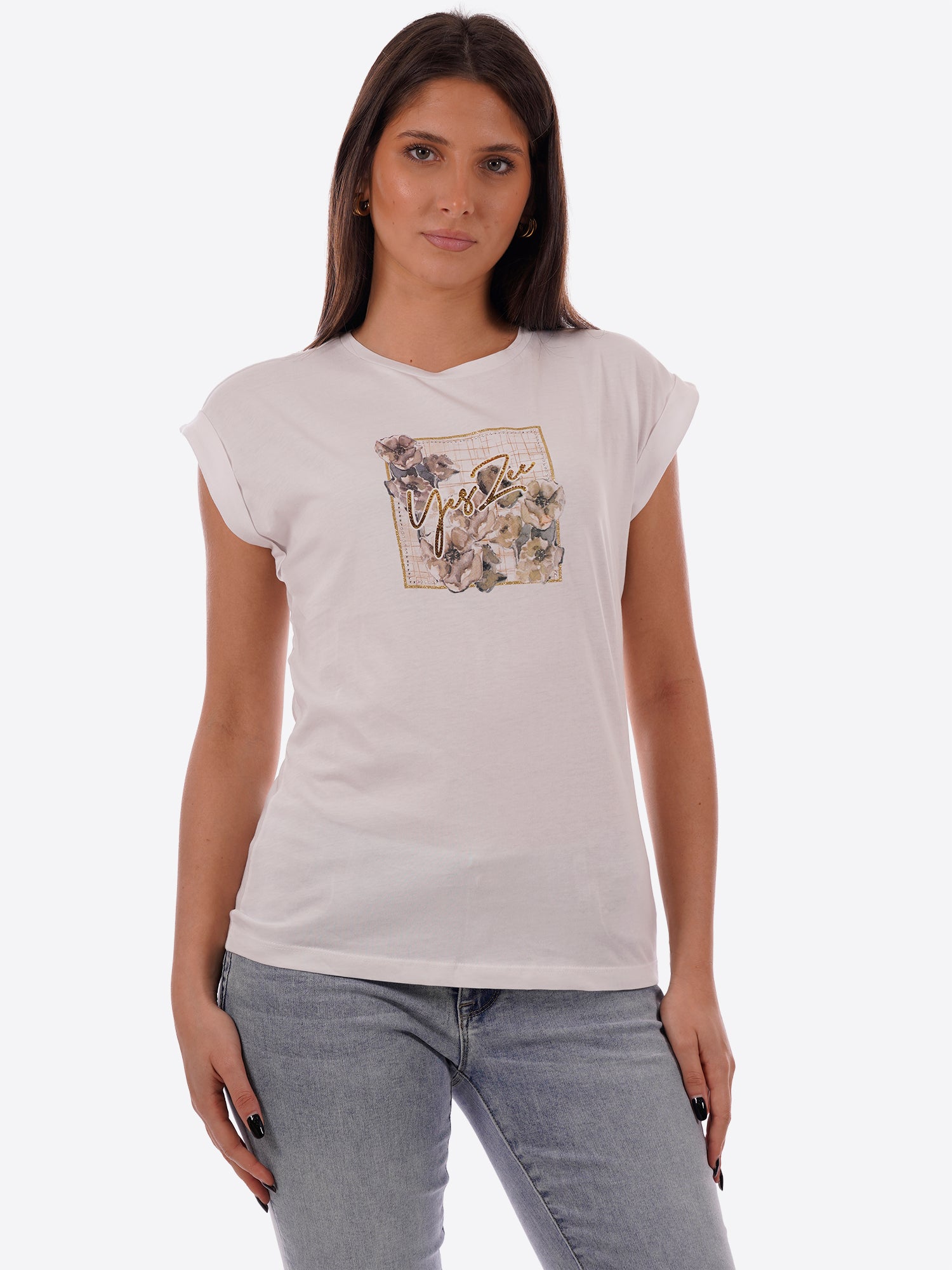 T-shirt YES-ZEE da Donna - bianco T215SG00127