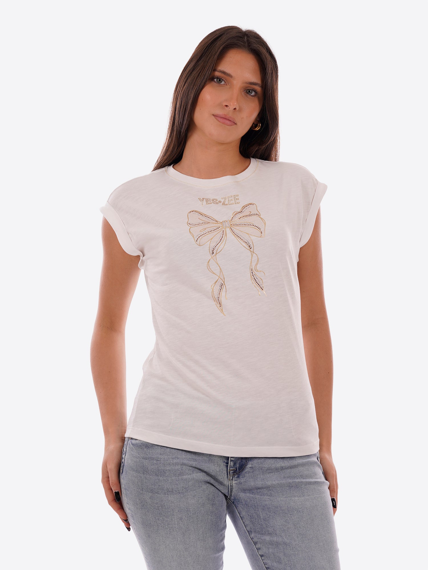 T-shirt YES-ZEE da Donna - bianco T215TL00127