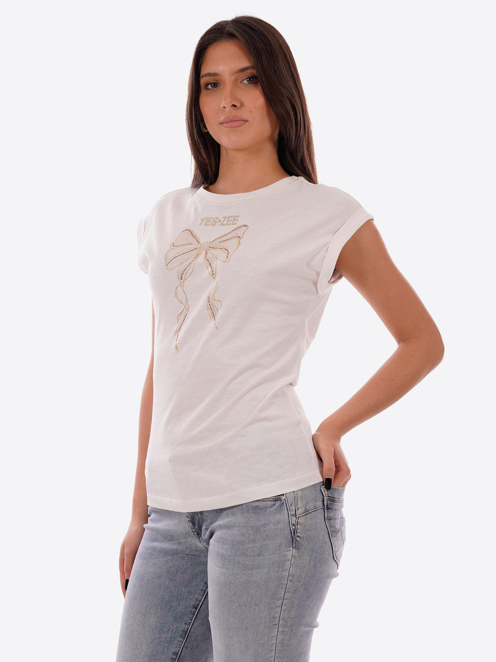 T-shirt YES-ZEE da Donna - bianco T215TL00127