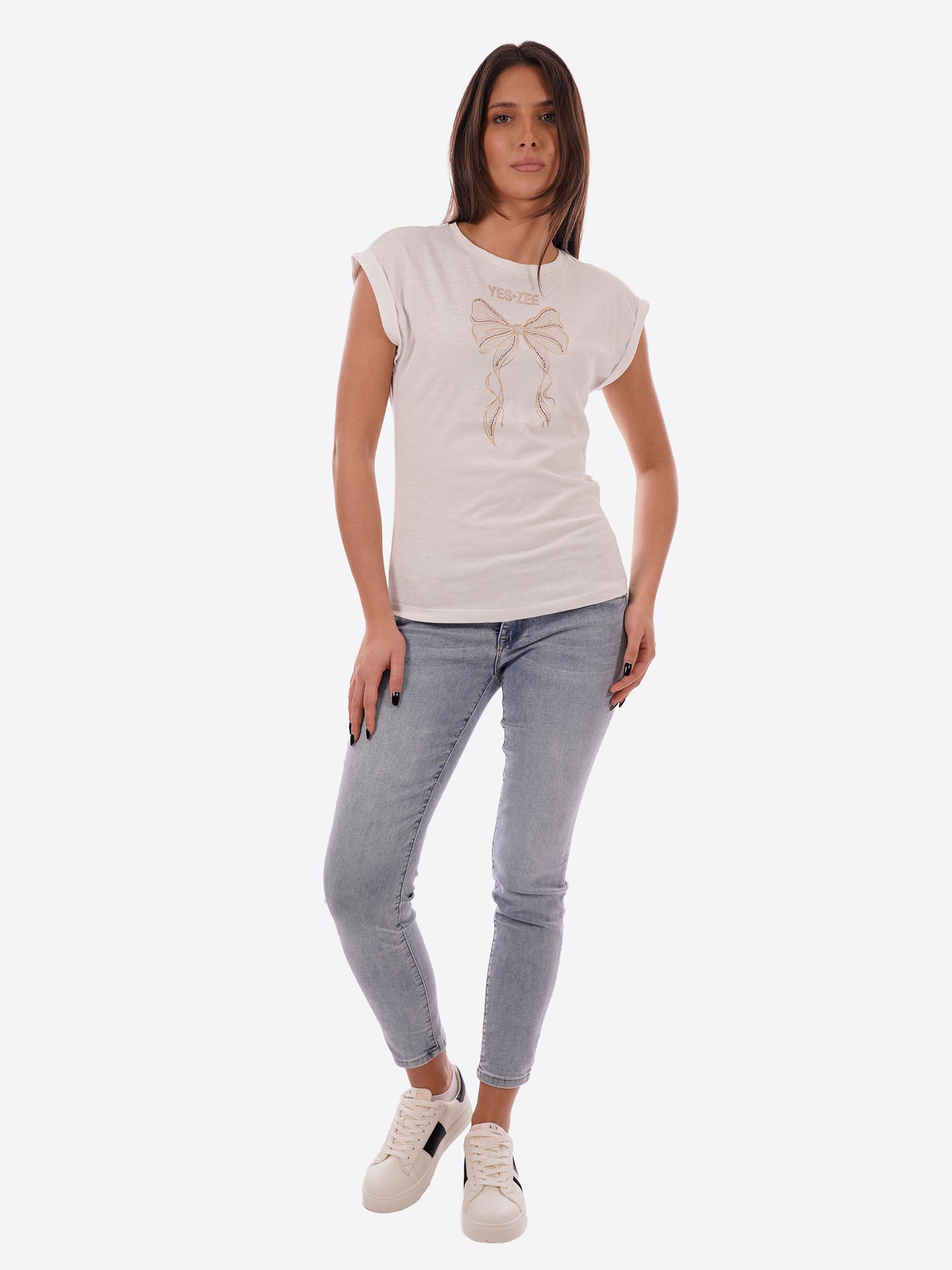 T-shirt YES-ZEE da Donna - bianco T215TL00127