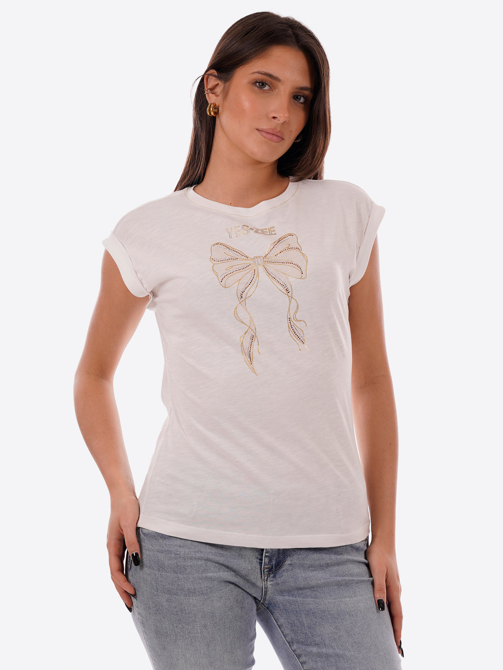 T-shirt YES-ZEE da Donna - bianco T215TL00127
