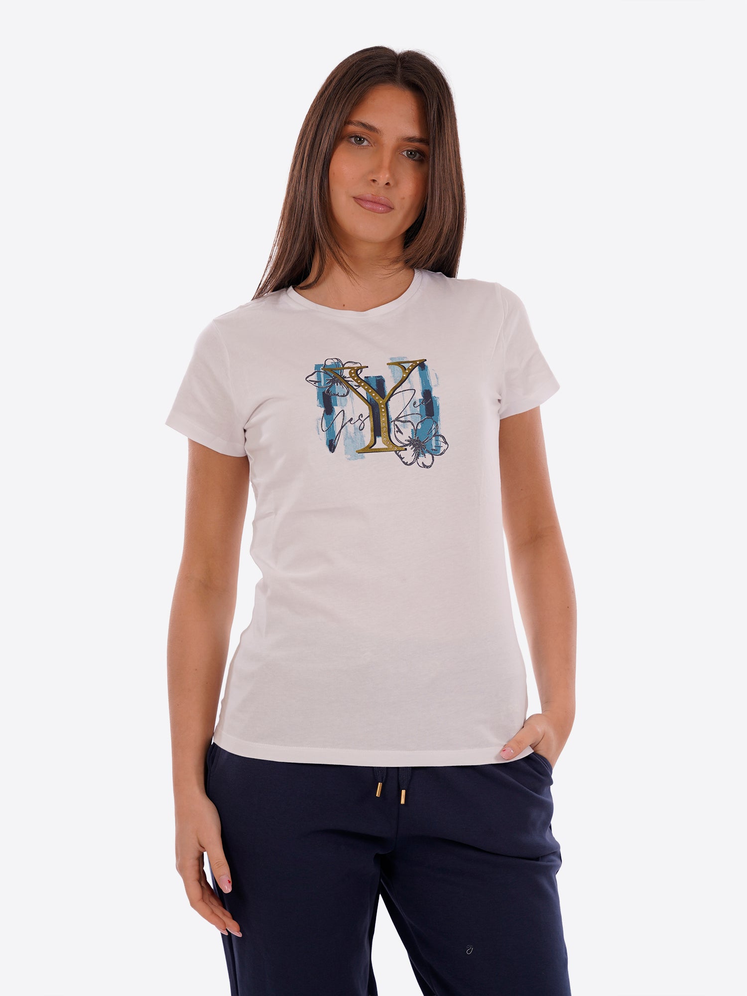T-shirt YES-ZEE da Donna - bianco T222T901127