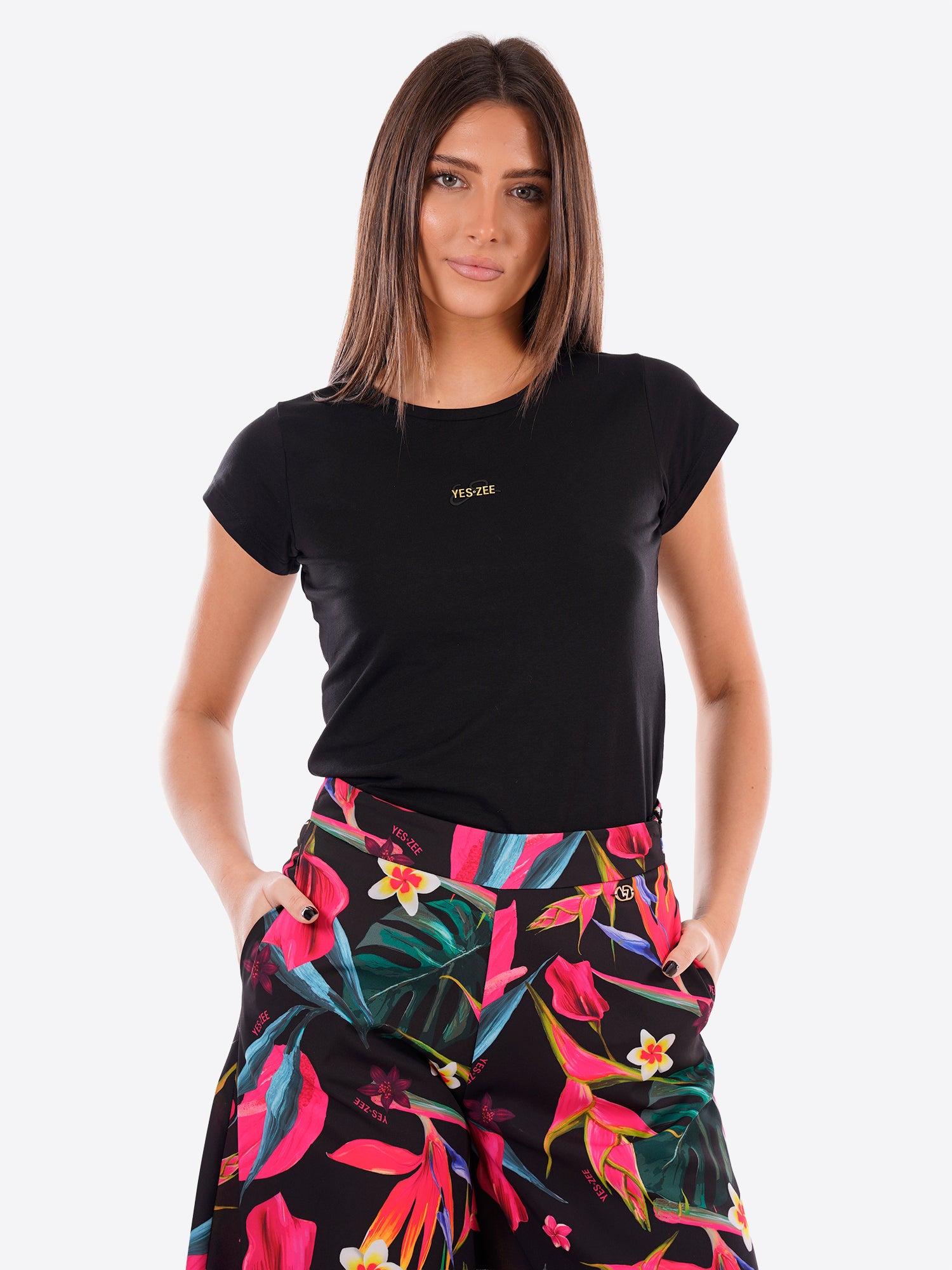 T-shirt YES-ZEE da Donna - nero T257S700801