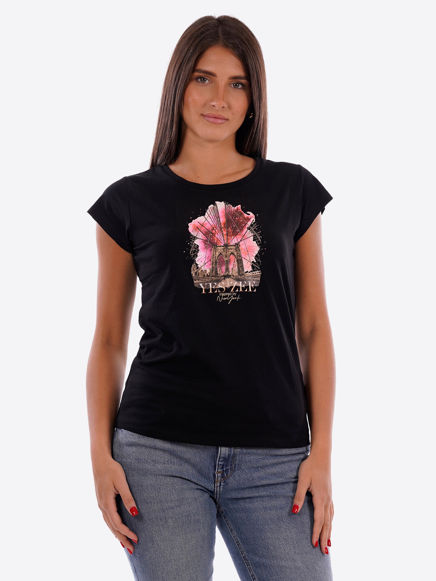 T-shirt YES-ZEE da Donna - nero T257S701801