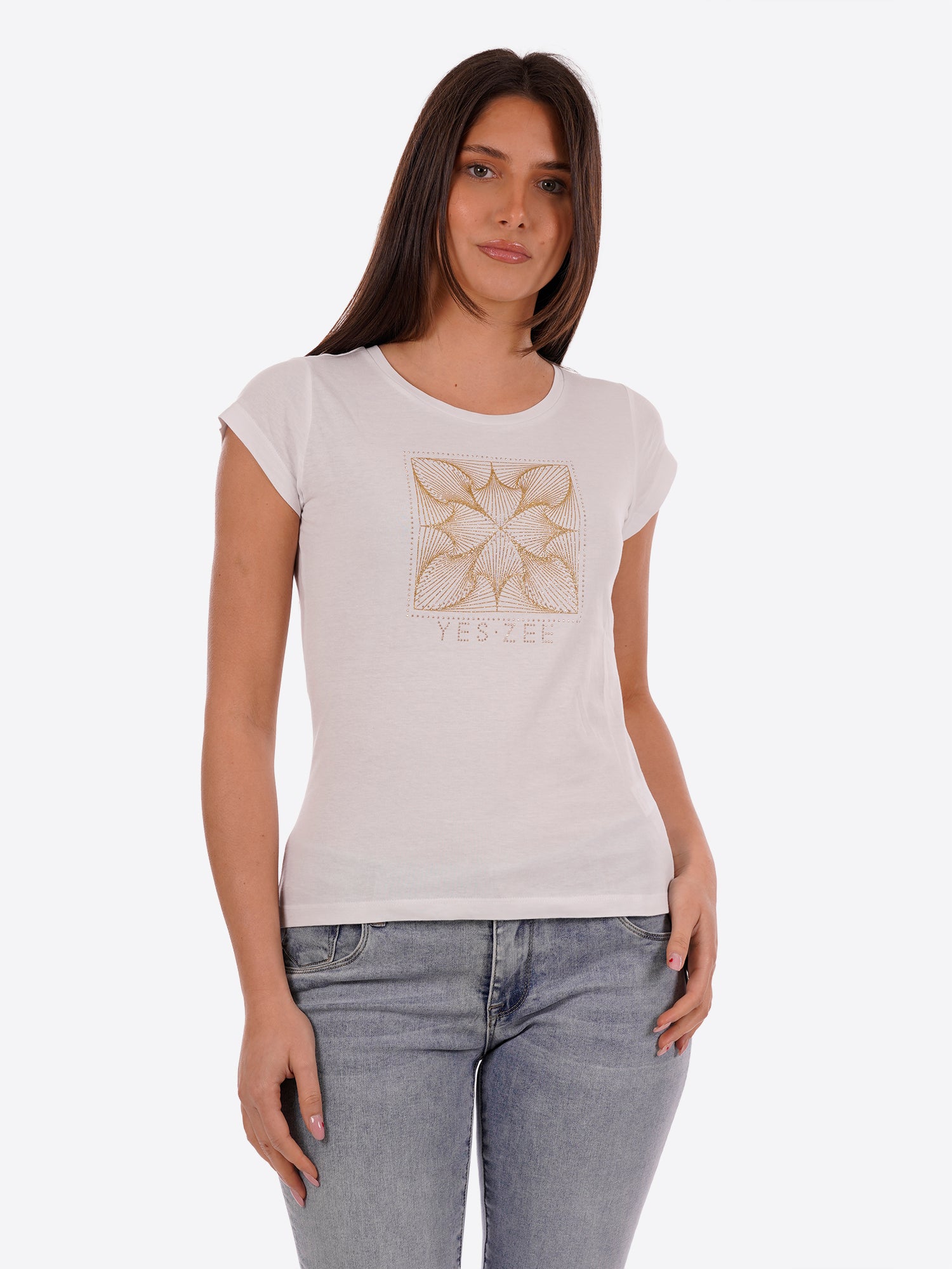 T-shirt YES-ZEE da Donna - bianco T257T900127