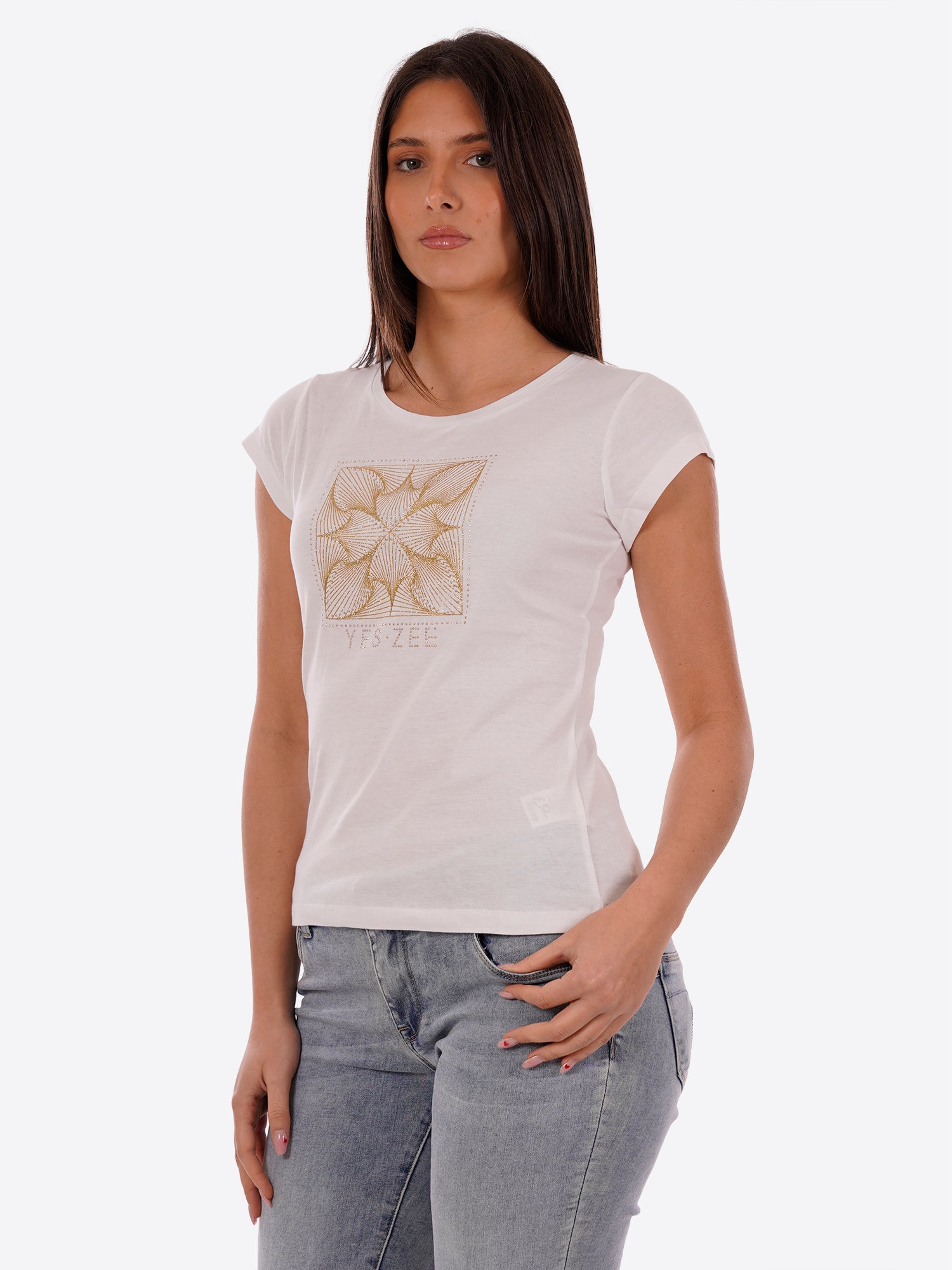 T-shirt YES-ZEE da Donna - bianco T257T900127