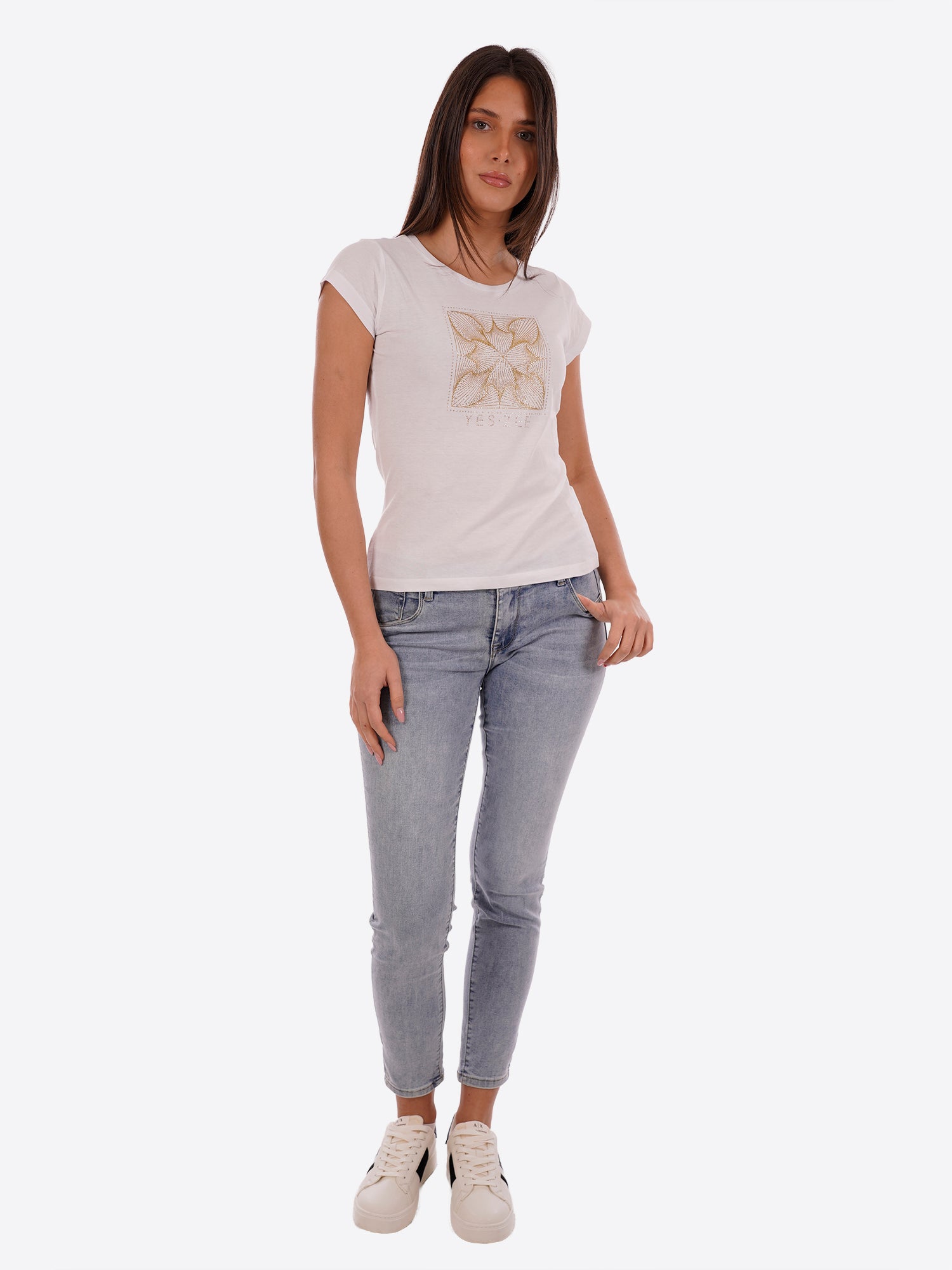 T-shirt YES-ZEE da Donna - bianco T257T900127