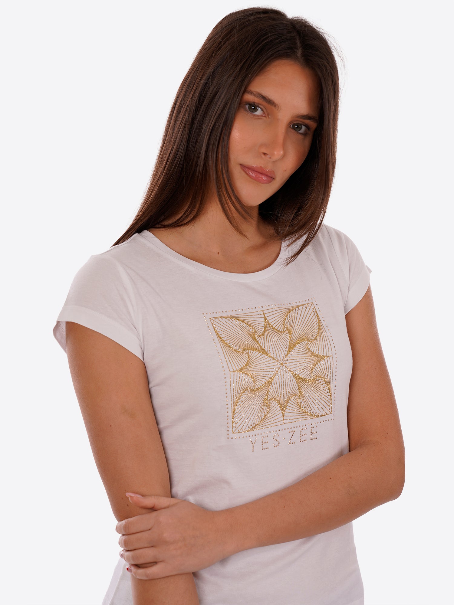 T-shirt YES-ZEE da Donna - bianco T257T900127