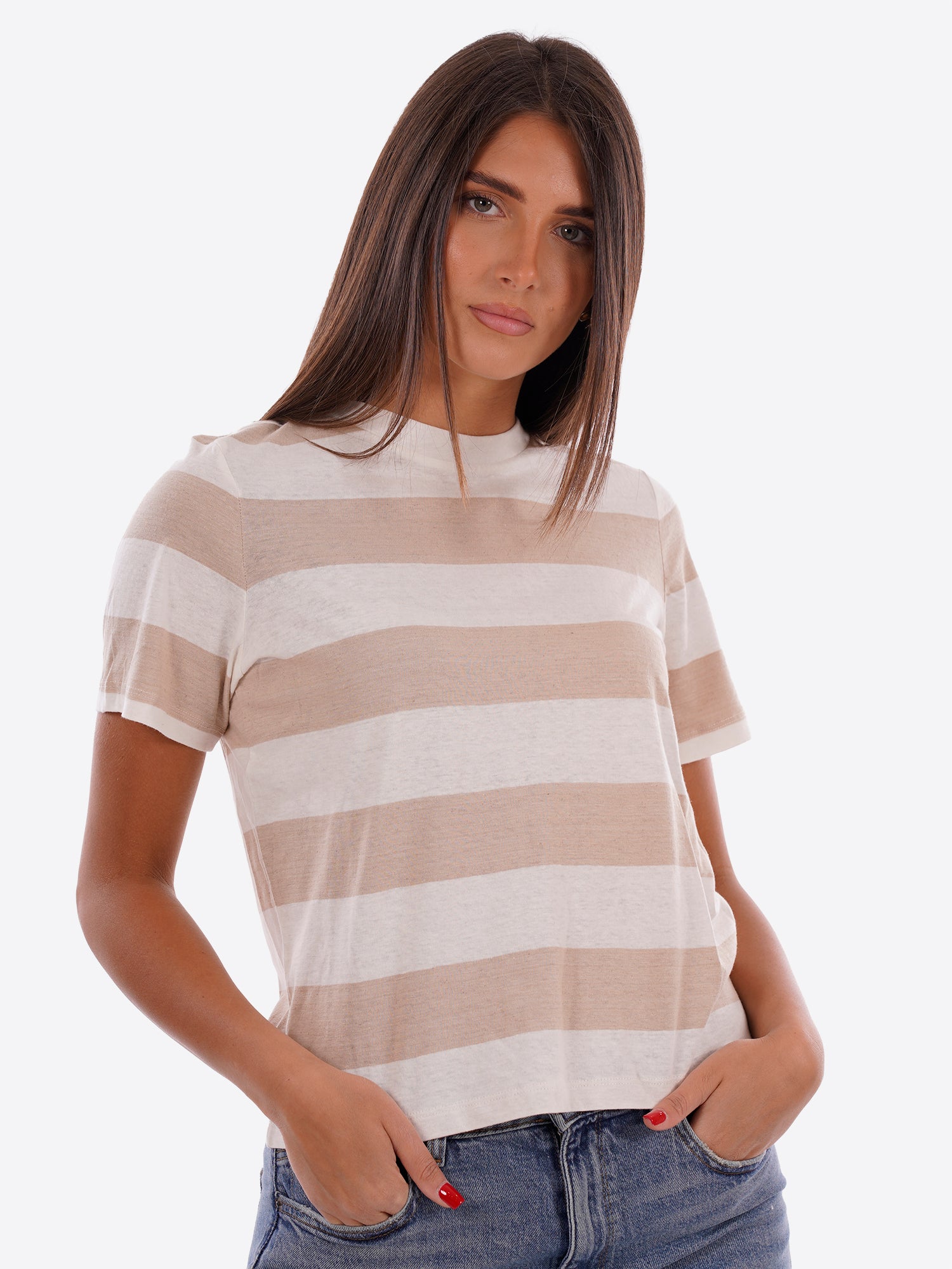 T-shirt YES-ZEE da Donna - beige T265SR002222