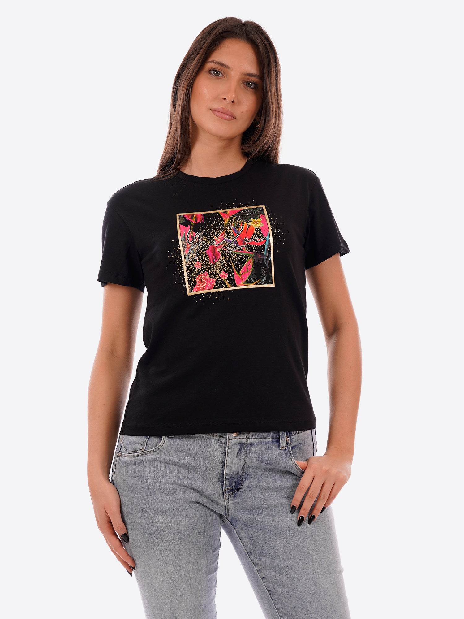 T-shirt YES-ZEE da Donna - nero T269S100801