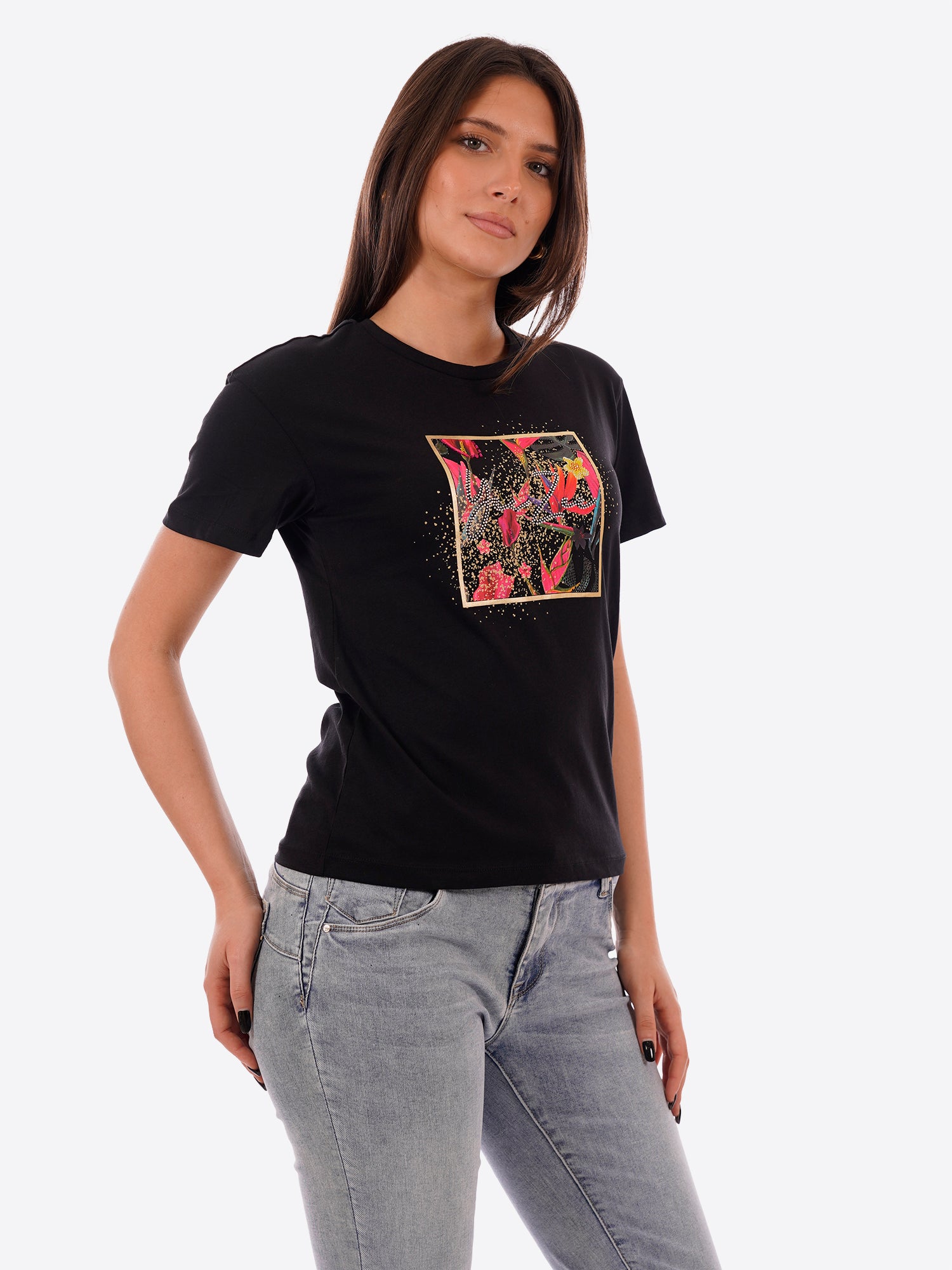 T-shirt YES-ZEE da Donna - nero T269S100801