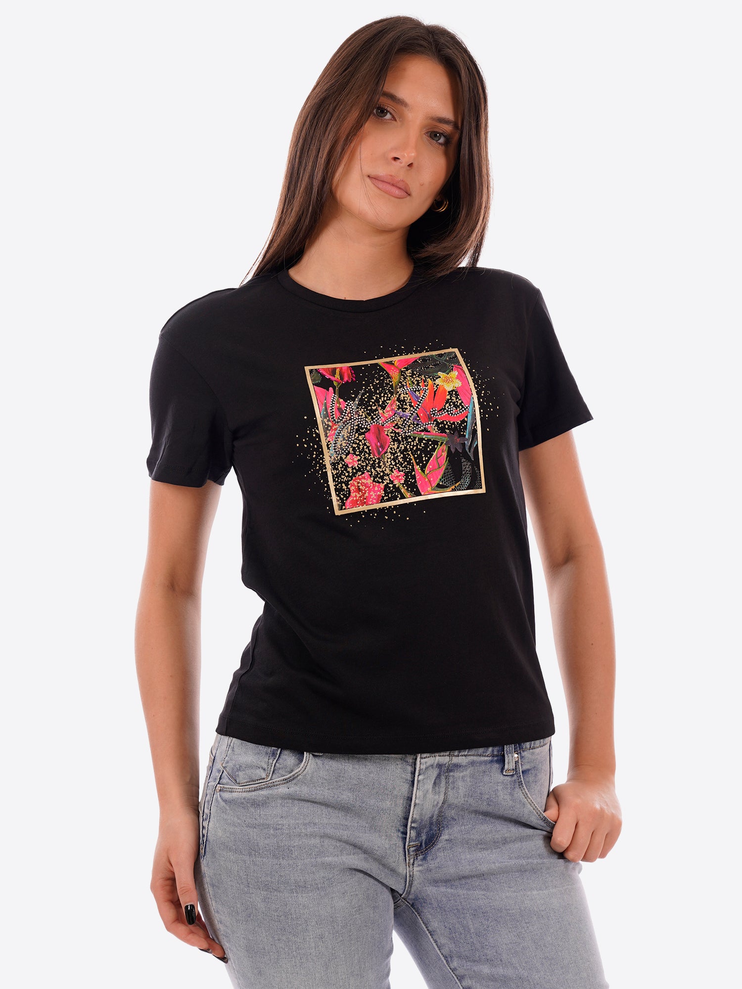 T-shirt YES-ZEE da Donna - nero T269S100801