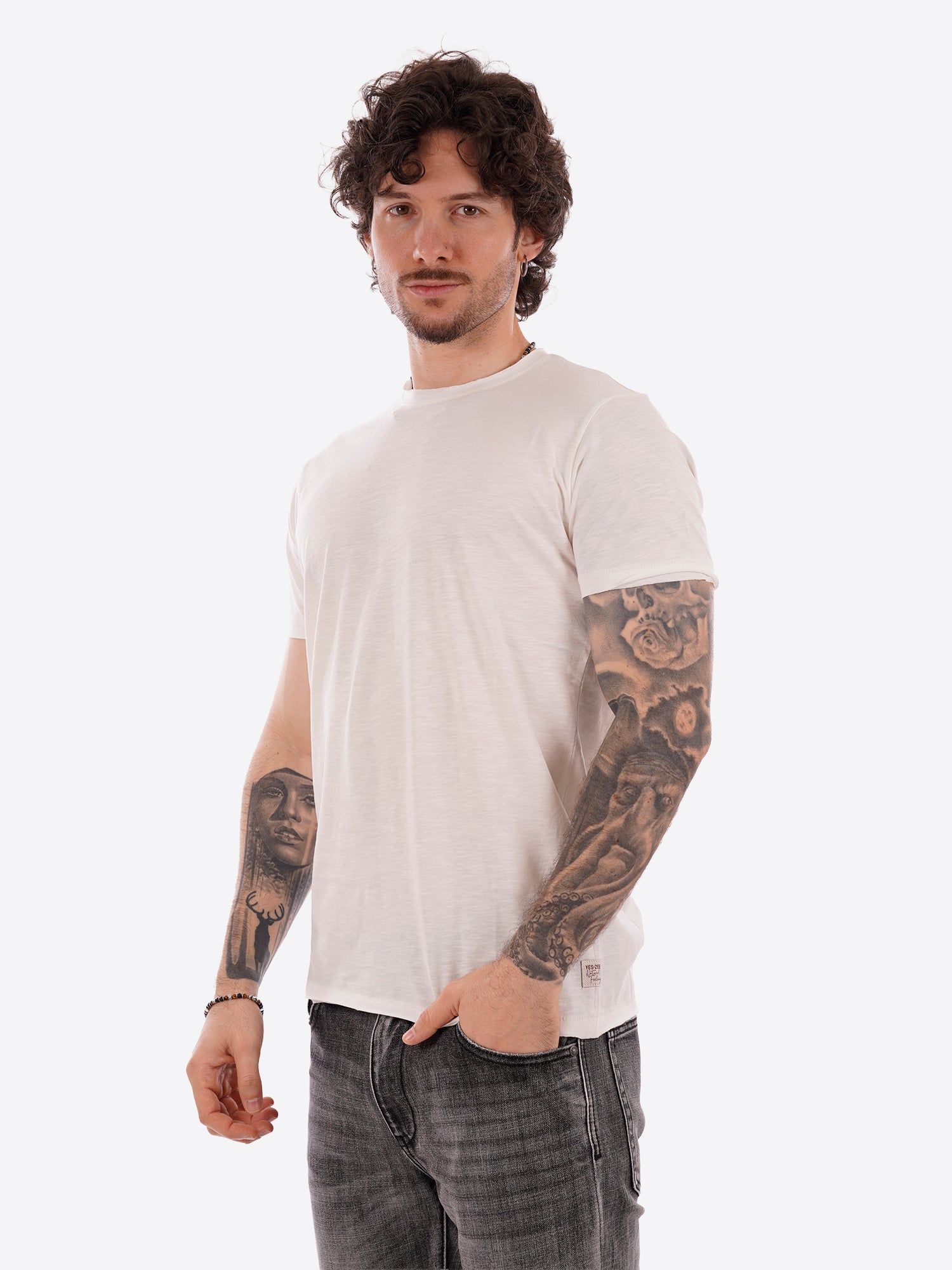 T-shirt YES-ZEE da Uomo - bianco T722TL00107