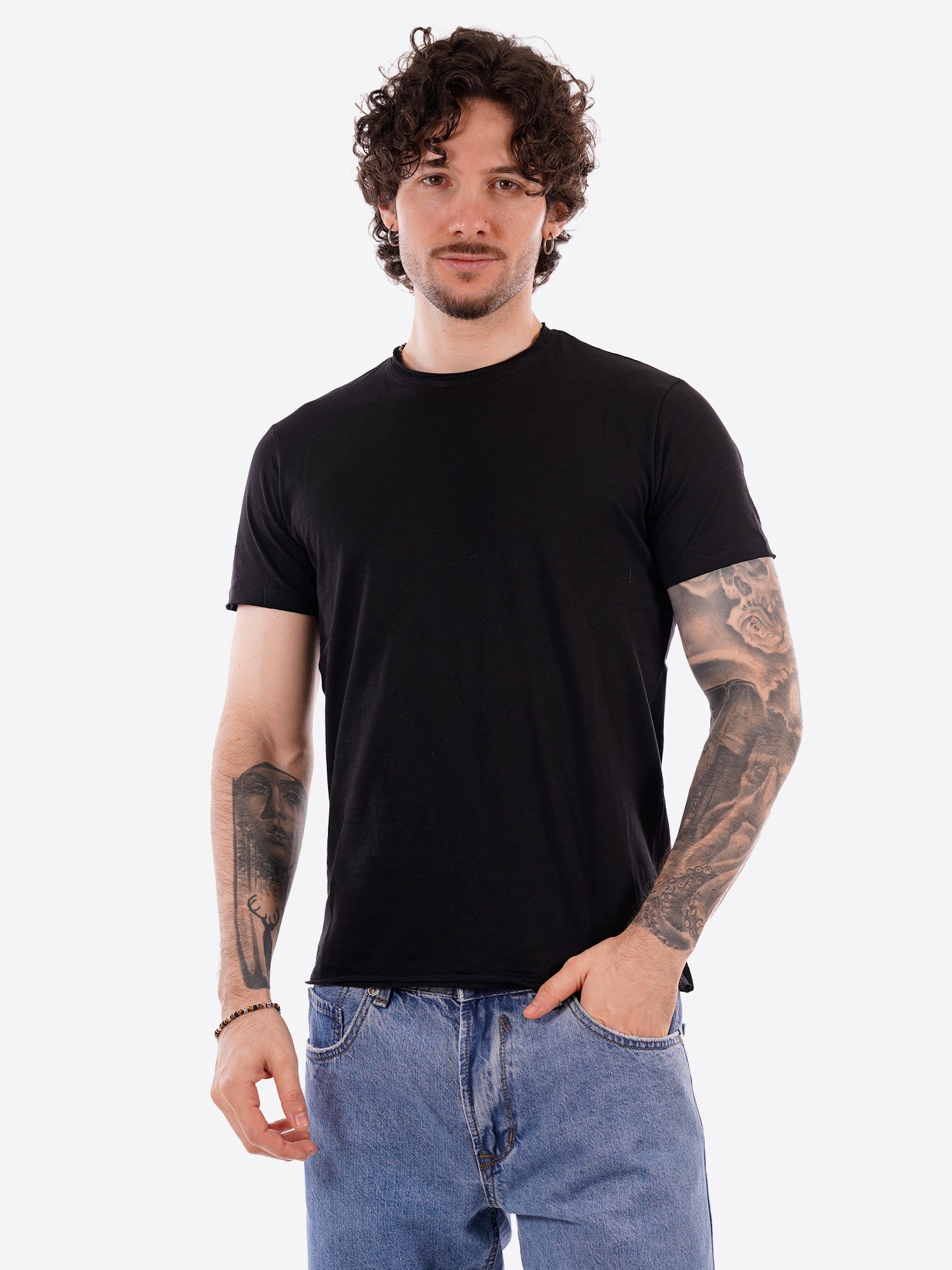 T-shirt YES-ZEE da Uomo - nero T722TL00801