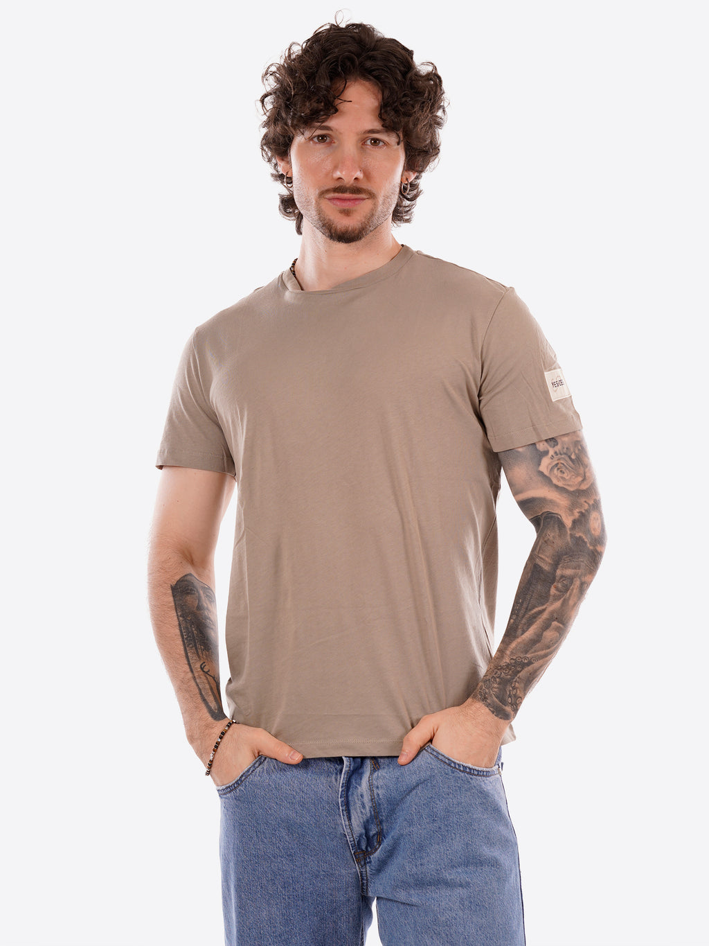 T-shirt YES-ZEE da Uomo - beige T766SG02268