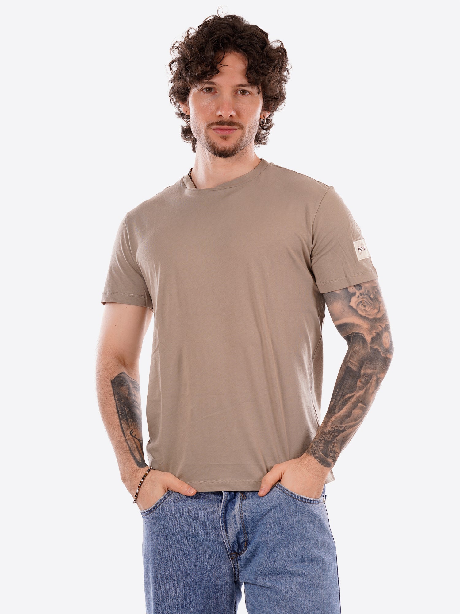 T-shirt YES-ZEE da Uomo - beige T766SG02268