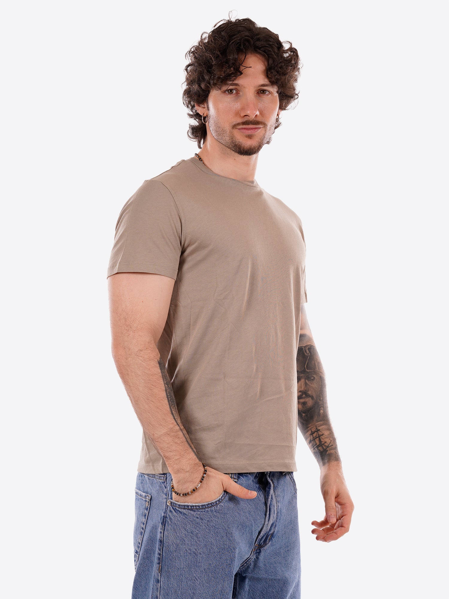T-shirt YES-ZEE da Uomo - beige T766SG02268